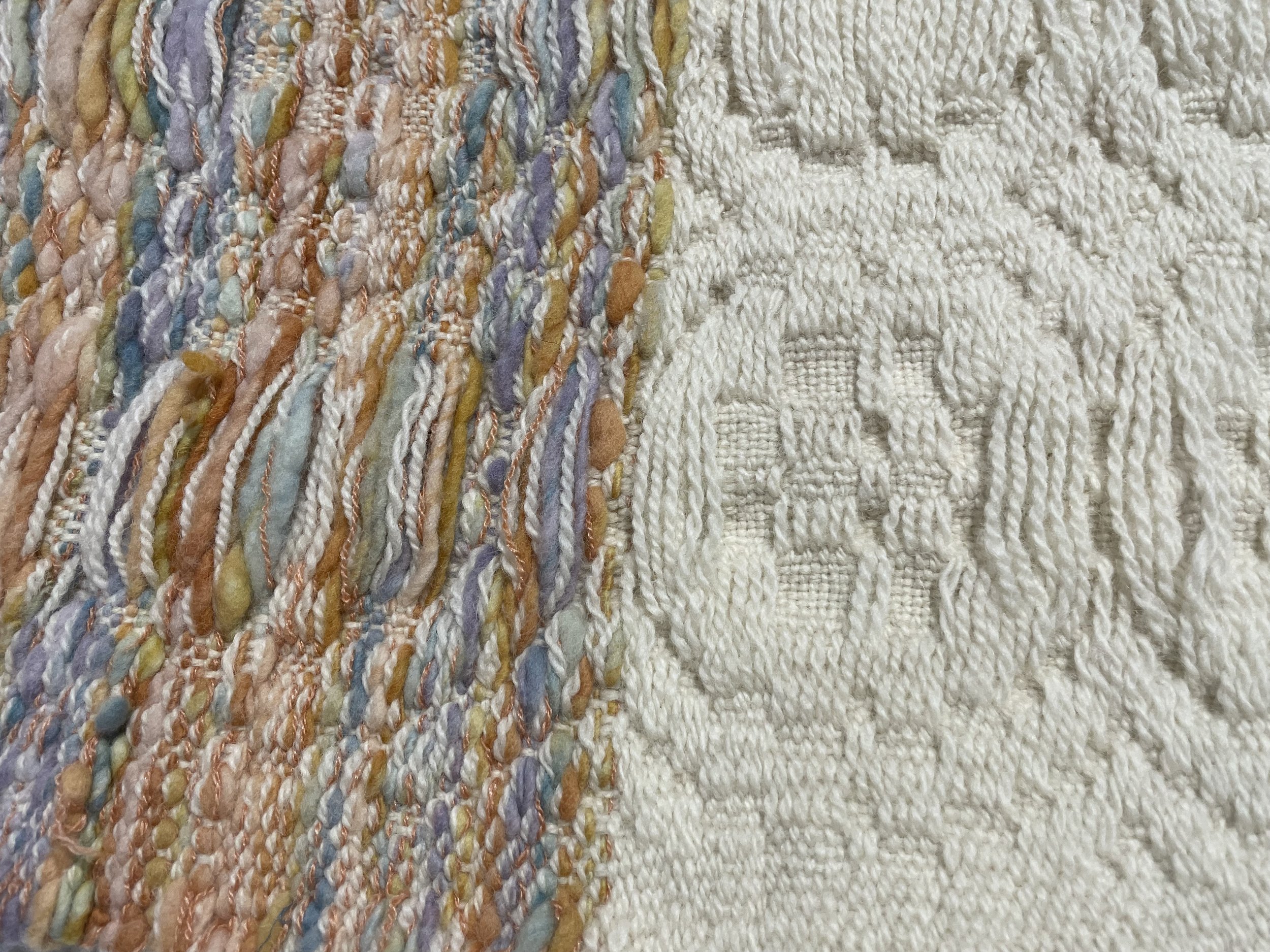 Handspun Weft and Woolen Scarf Detail, 2024