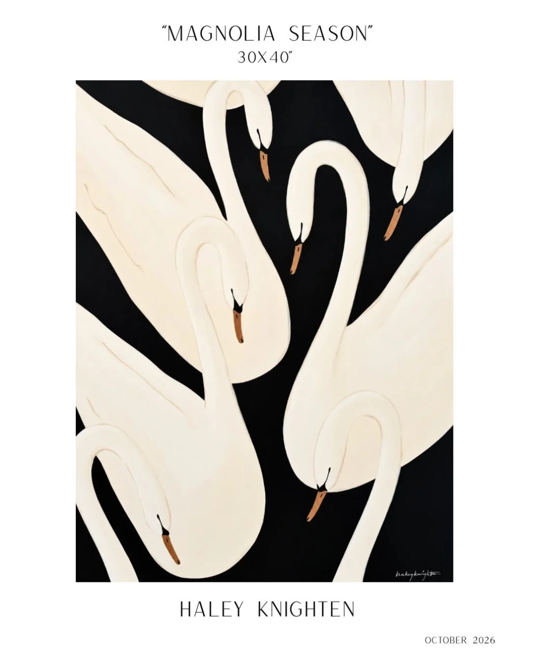 Magnolia Season | 30x40&rdquo; | October 2026

Last one of the October 2026 swan release! 

Inquire @arthousecharlotte for availability 

Swan Painting &bull; Original Art &bull; Collected Interiors &bull; Timeless Art