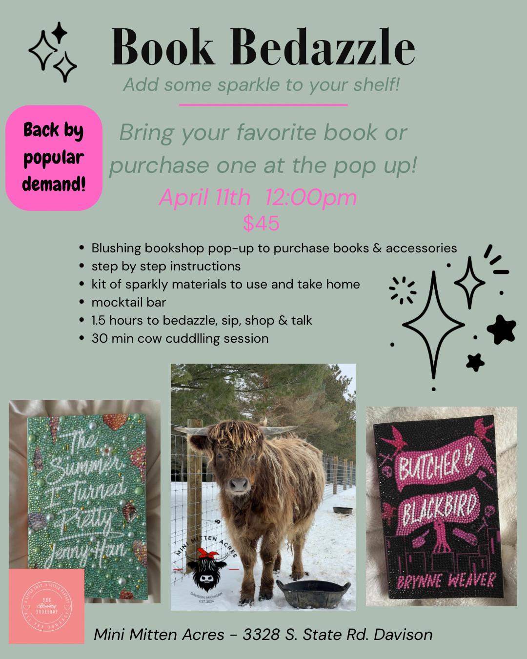 SOLD OUT Book Bedazzle &amp; Cow Cuddles