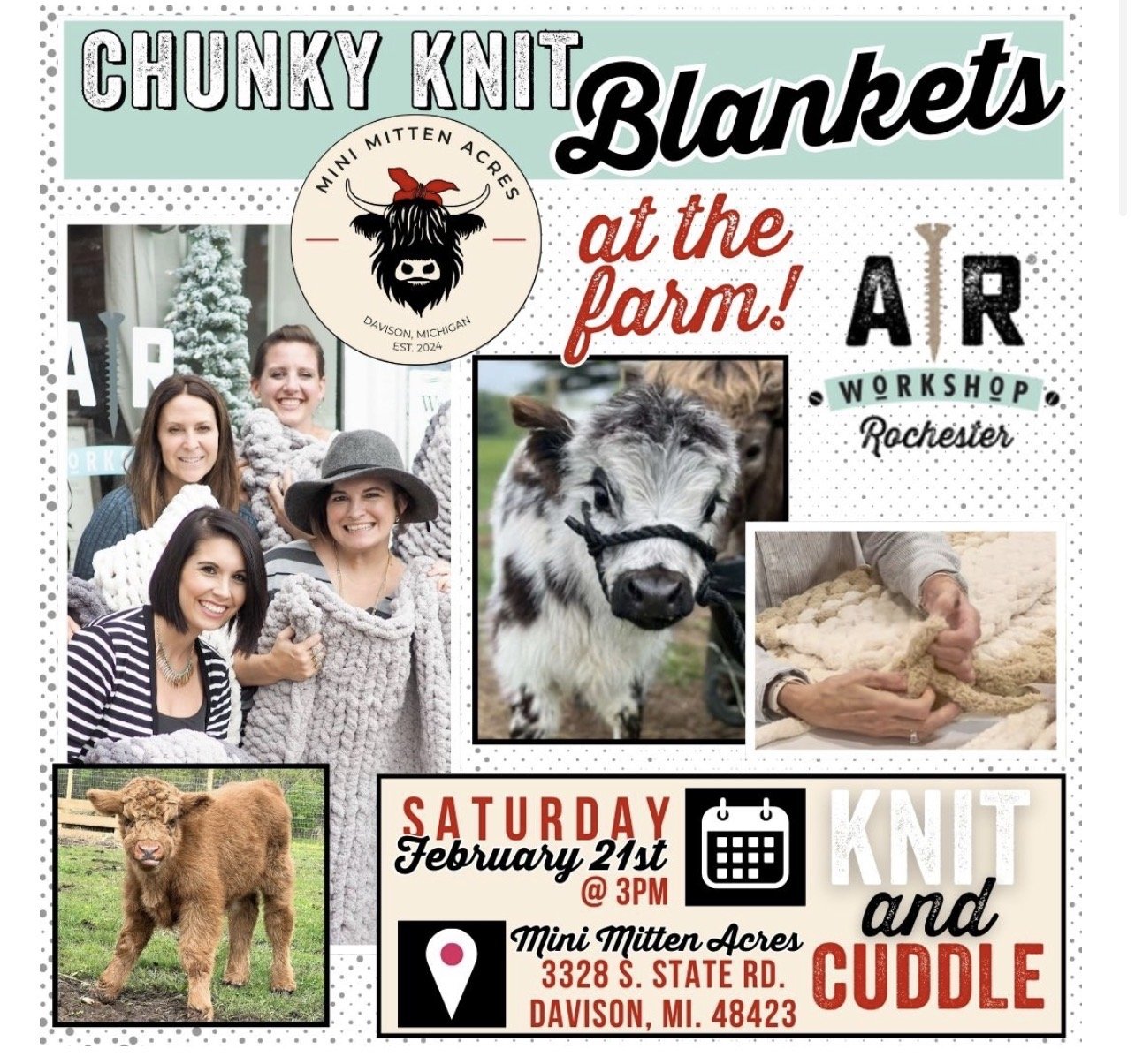 Chunky knit blanket workshop