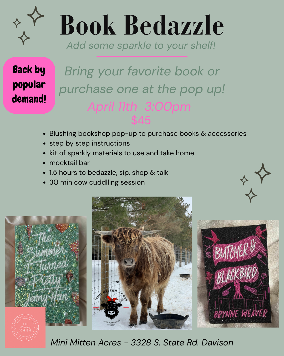 Book Bedazzle & Cow Cuddles