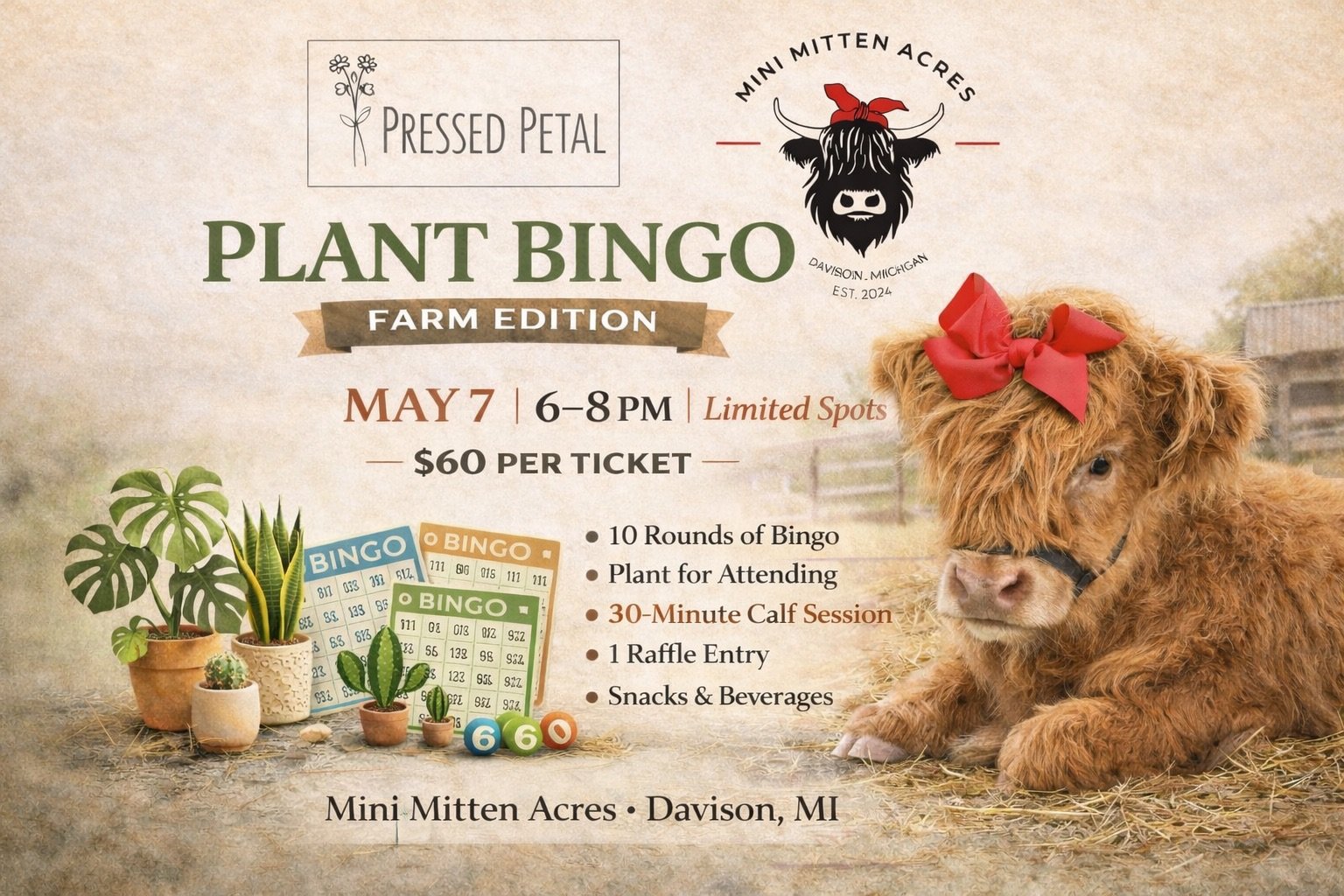 Plant Bingo w/ Pressed Petal