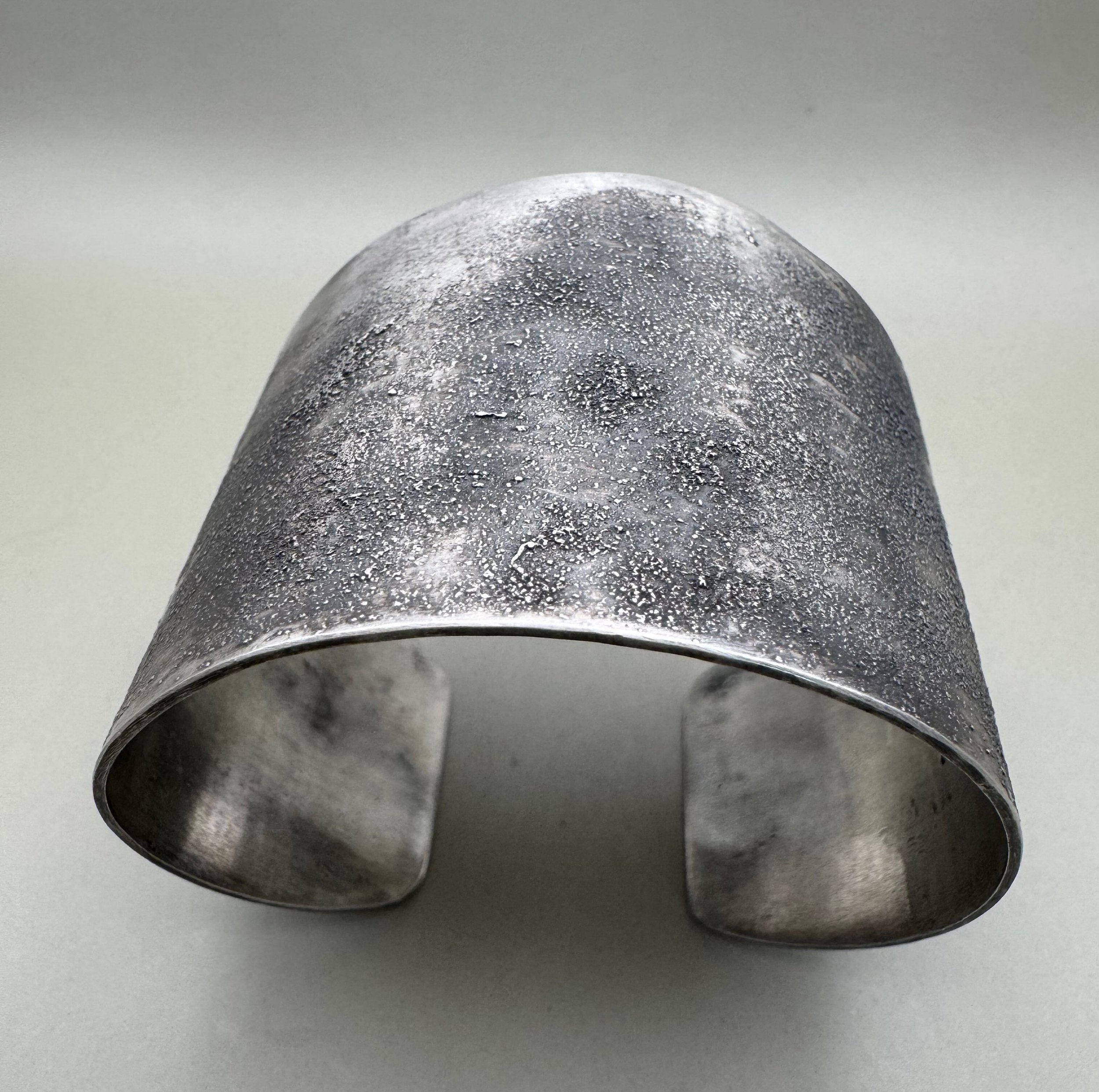 Wide Sterling Silver Textured Cuff
