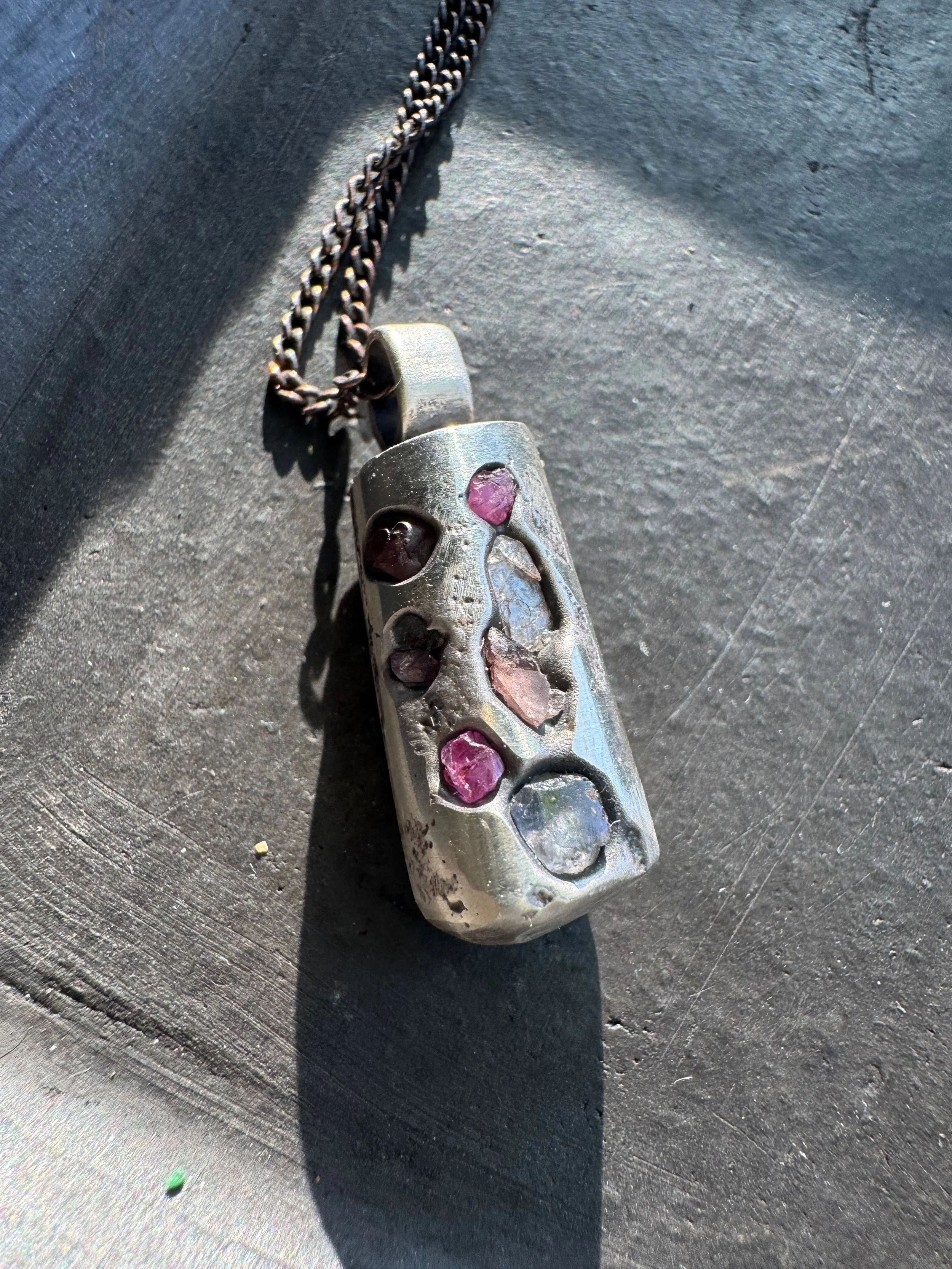 Cluster of Raw Tourmalines Pendant