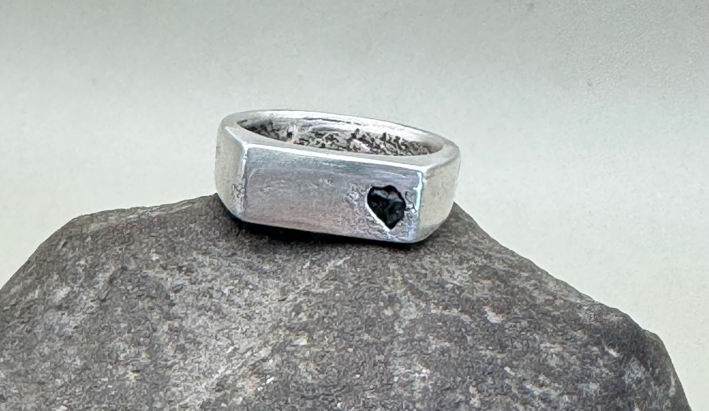 Raw Blue Tourmaline Sand Casted Ring
