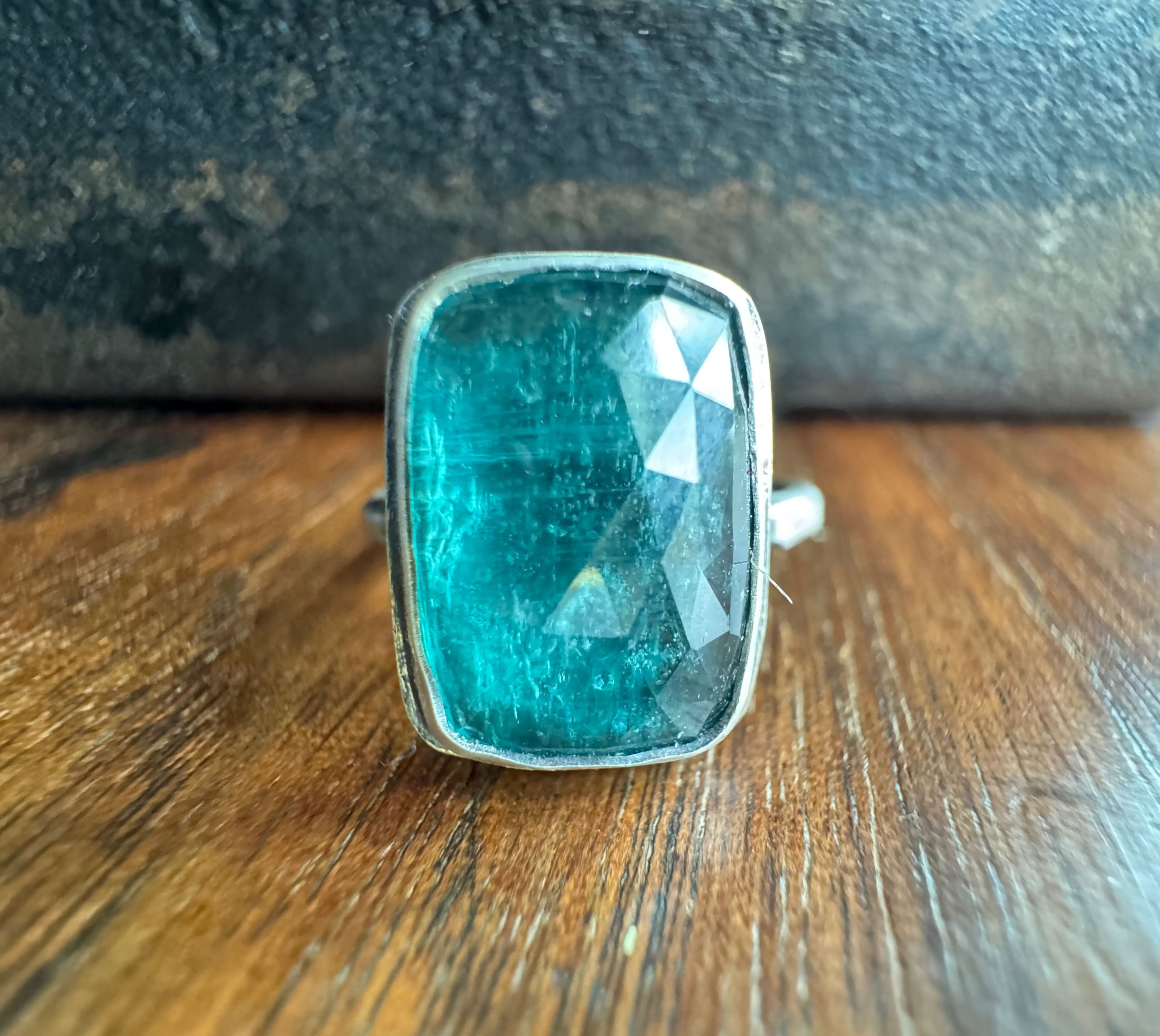 Natural Green Kyanite Ring