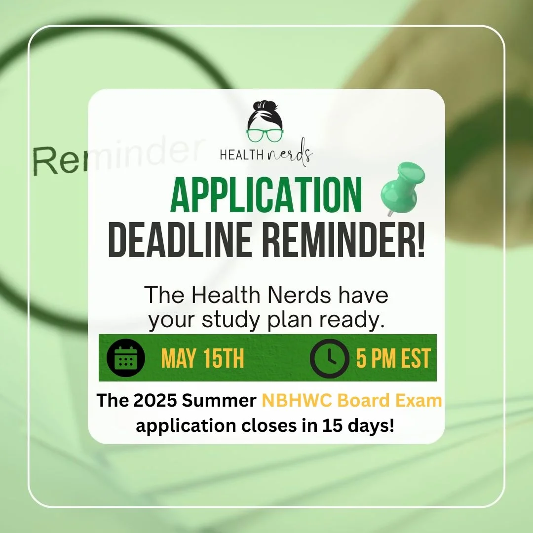 ⏳ The clock is ticking! Don't miss your opportunity to become a National Board Certified Health &amp; Wellness Coach in 2025! &mdash;Submit your application by May 15th. 

Would you like some help preparing? Check out our comprehensive study resource