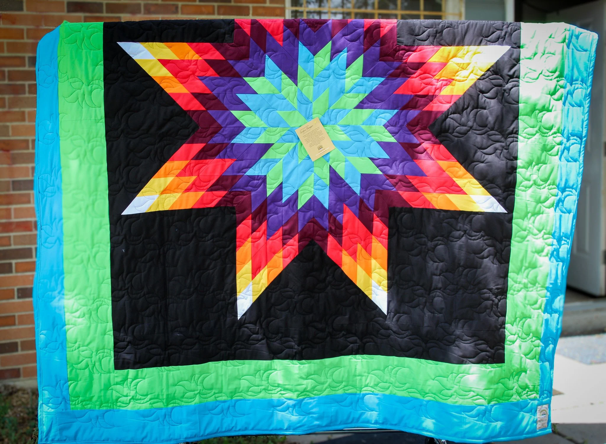 Black Queen Satin Quilt by Christian Thompson