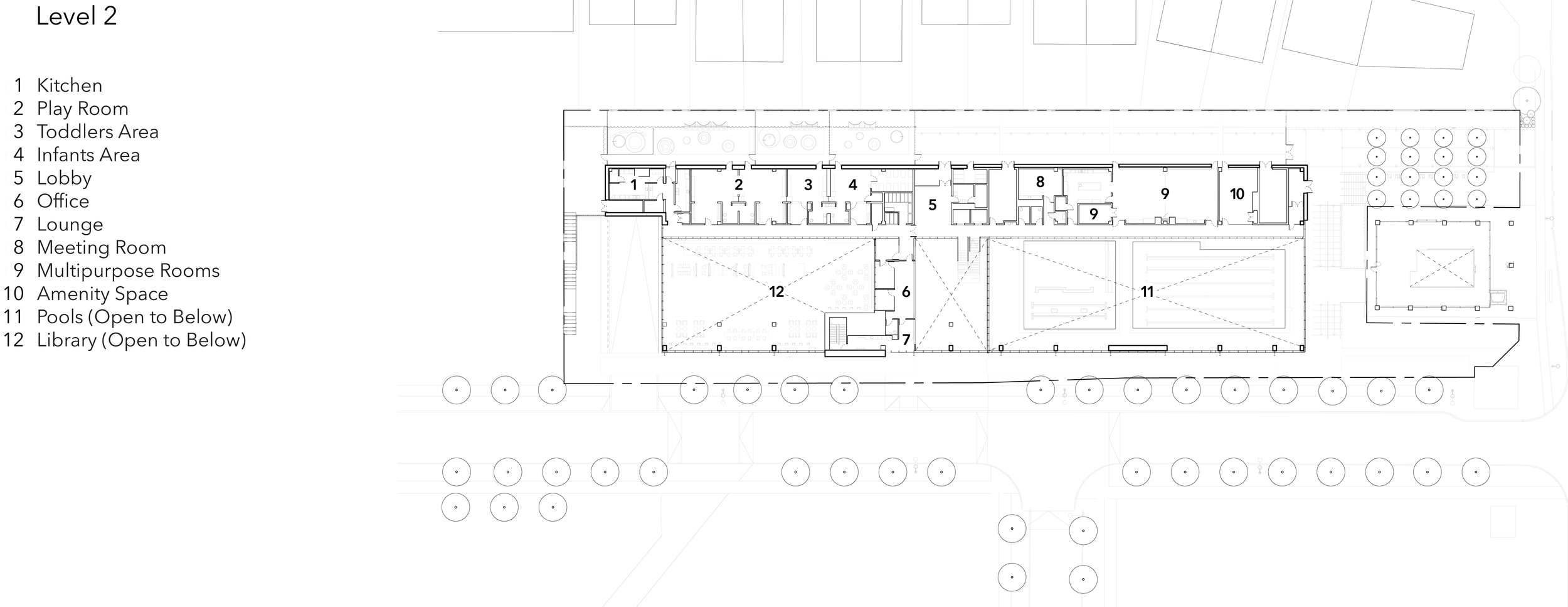 Ethennonnhawahstihnen' Community Centre second level Floor plan