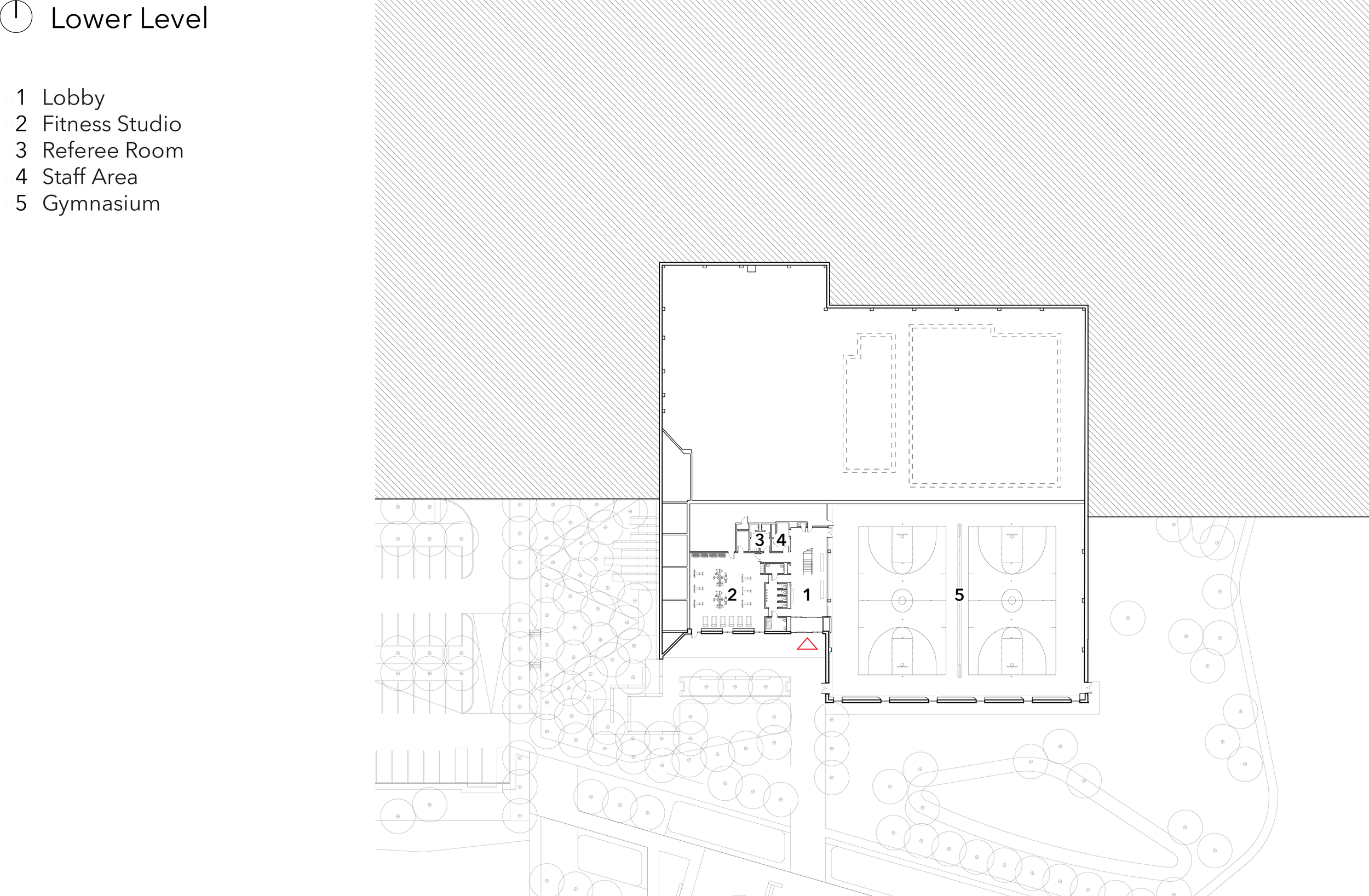 Riverview Recreation Complex Lower level floor plan