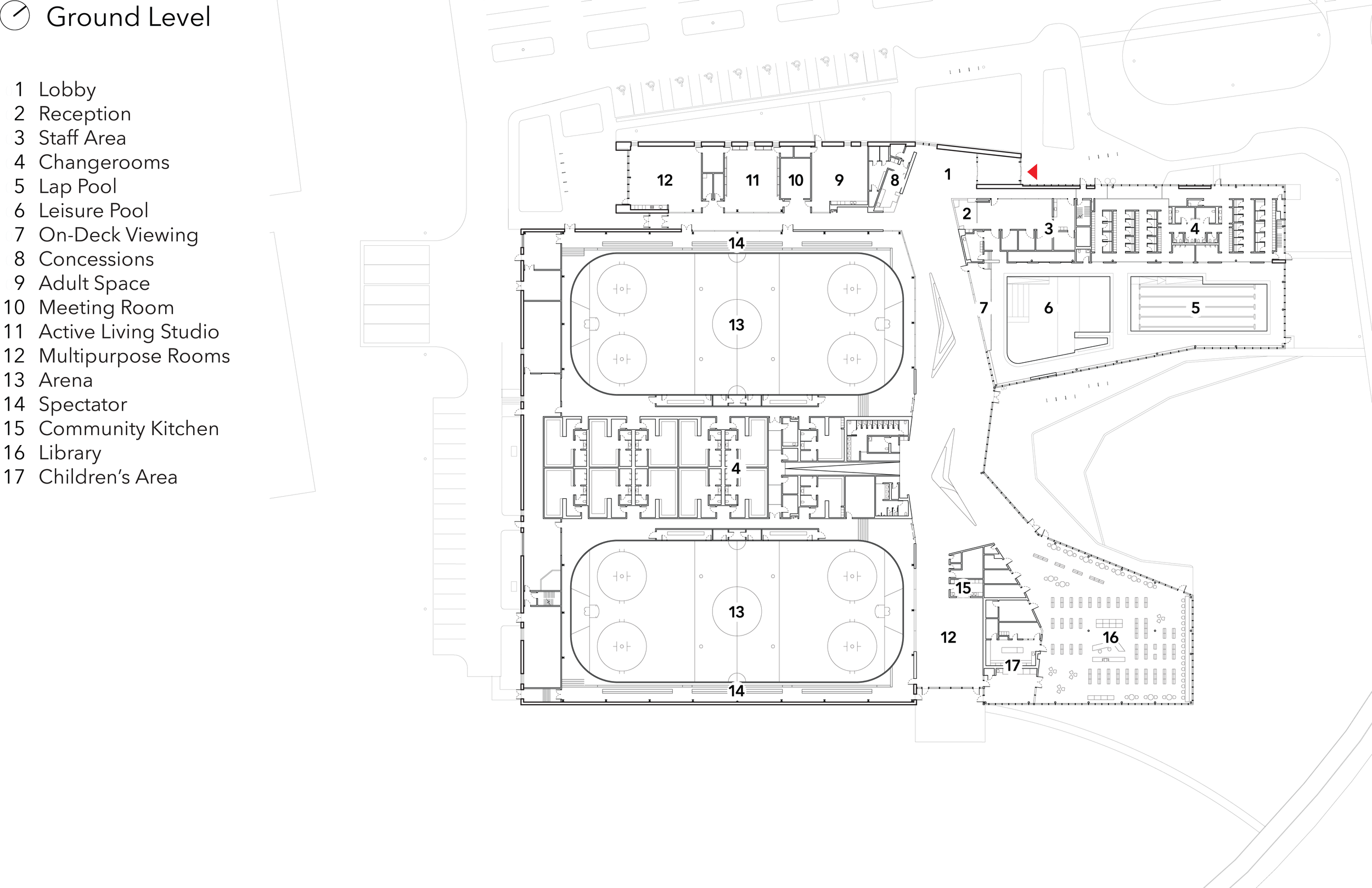 Sherwood Community Centre Ground Level Floorplan