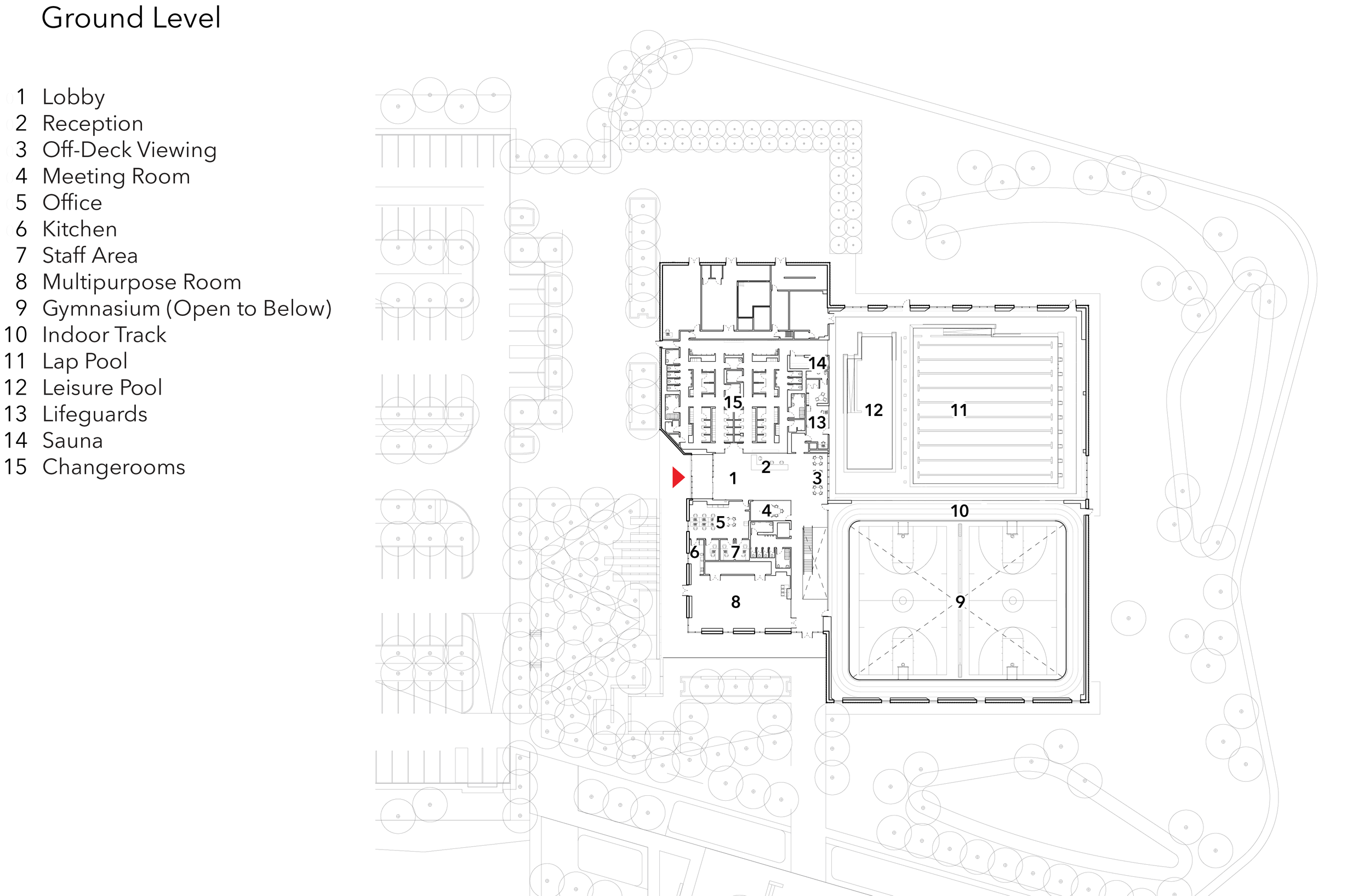 Riverview Recreation Complex ground level floor plan