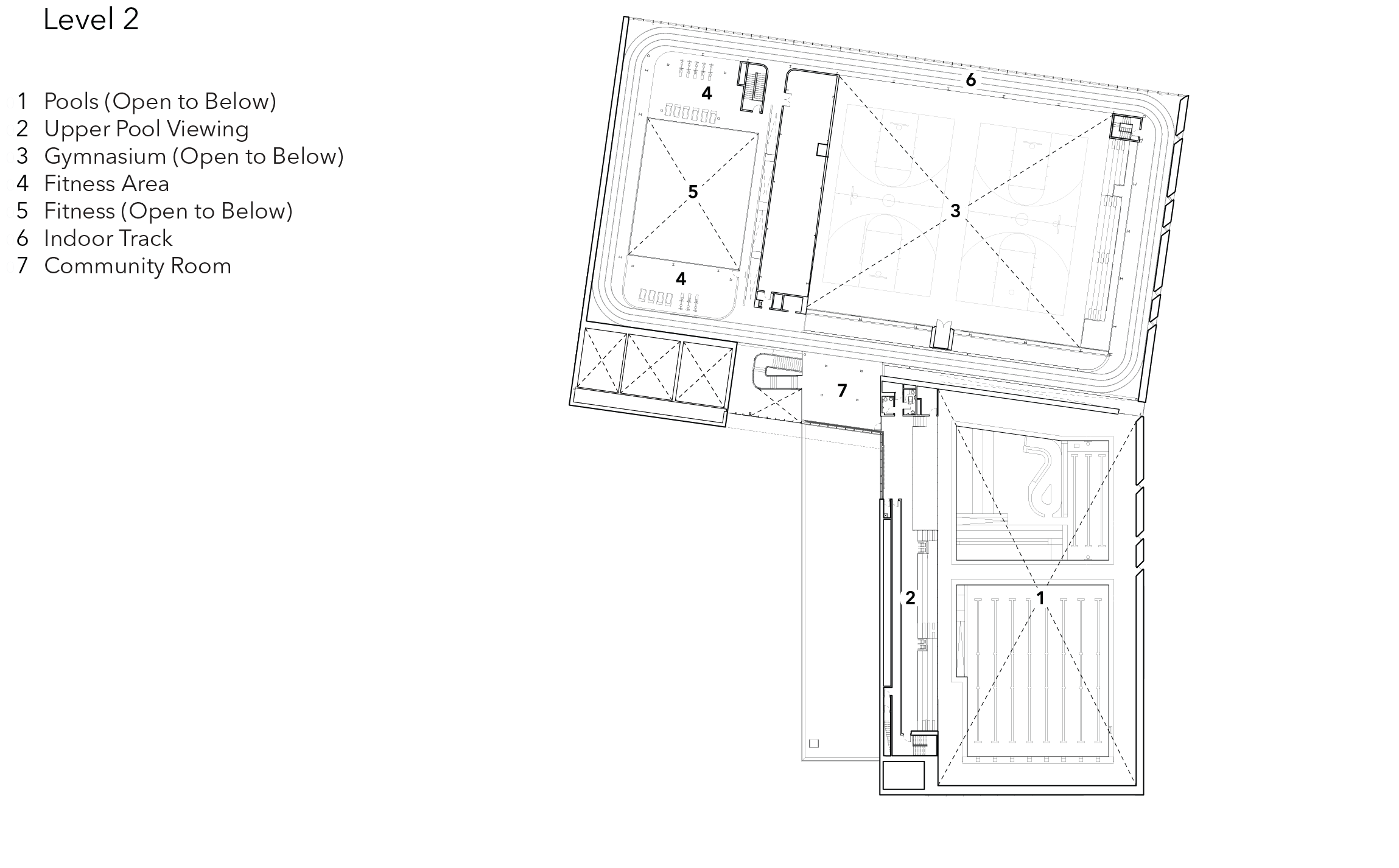 Orillia Recreation Centre second level Floorplan