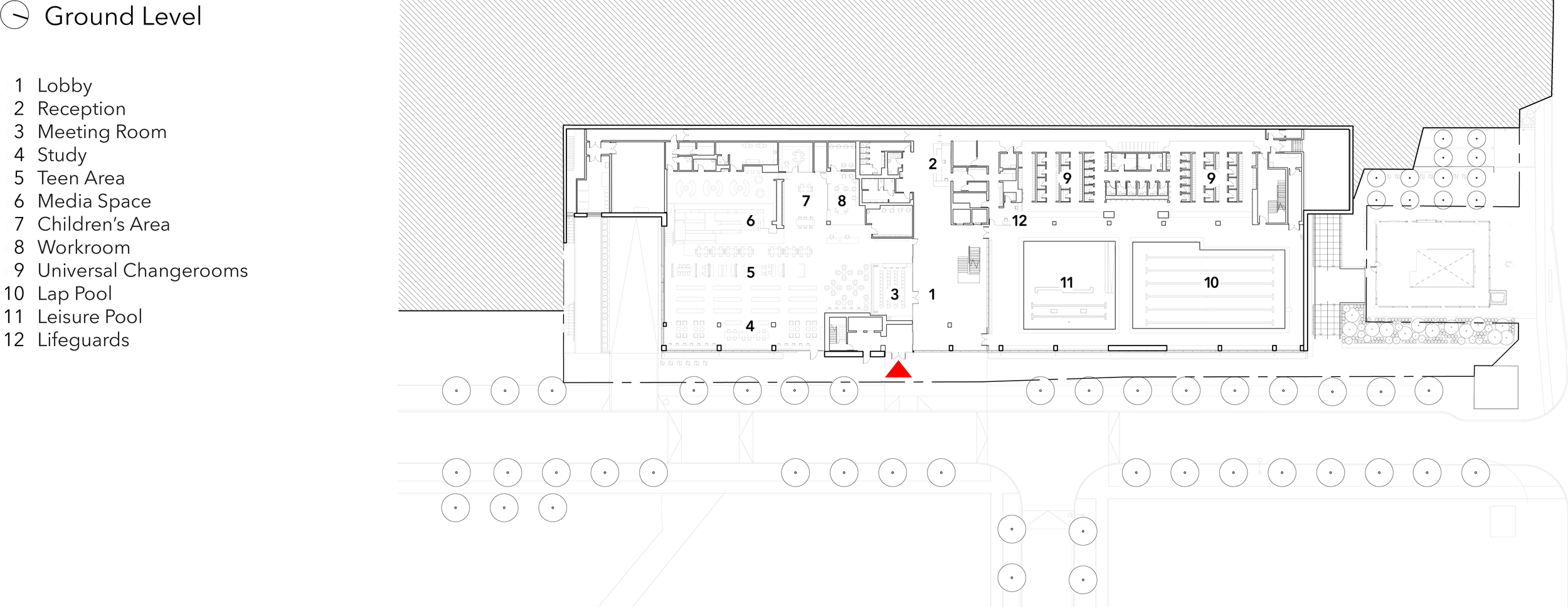 Ethennonnhawahstihnen' Community Centre ground level Floor plan