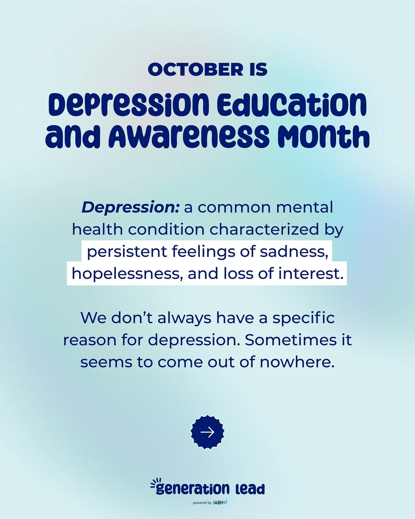 Depression can be hard to talk about. Learn the facts, and never hesitate to reach out if you are struggling🤍

&mdash;

Funding provided in whole or in part by the Illinois Department of Human Services.