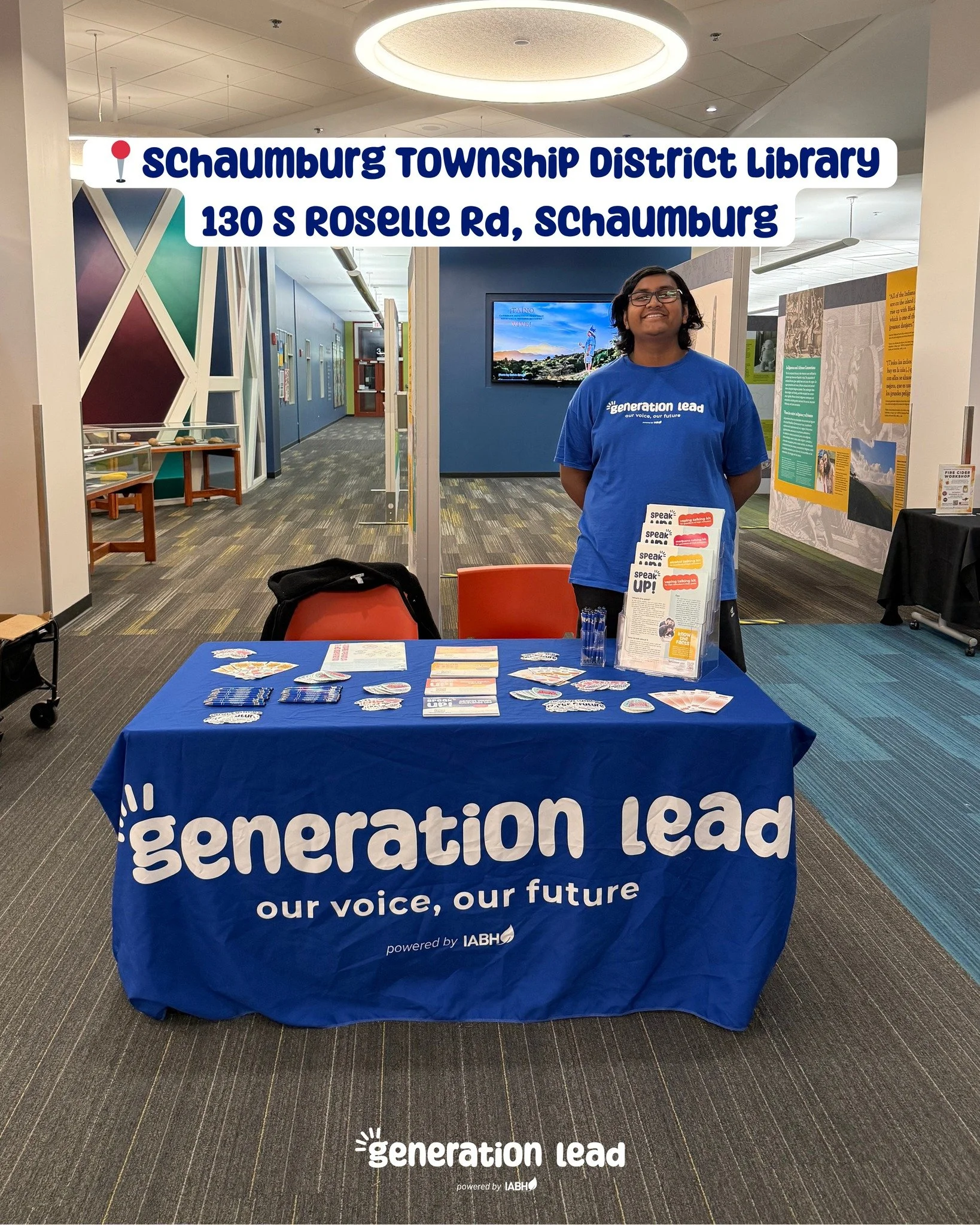 Last week Jasmyn and one of our Gen Leaders, Ohm, tabled at the Schaumburg Public Library. This was a great opportunity to connect with the community and spread the word about Generation Lead. As a reminder - you can always reach out to us for your t