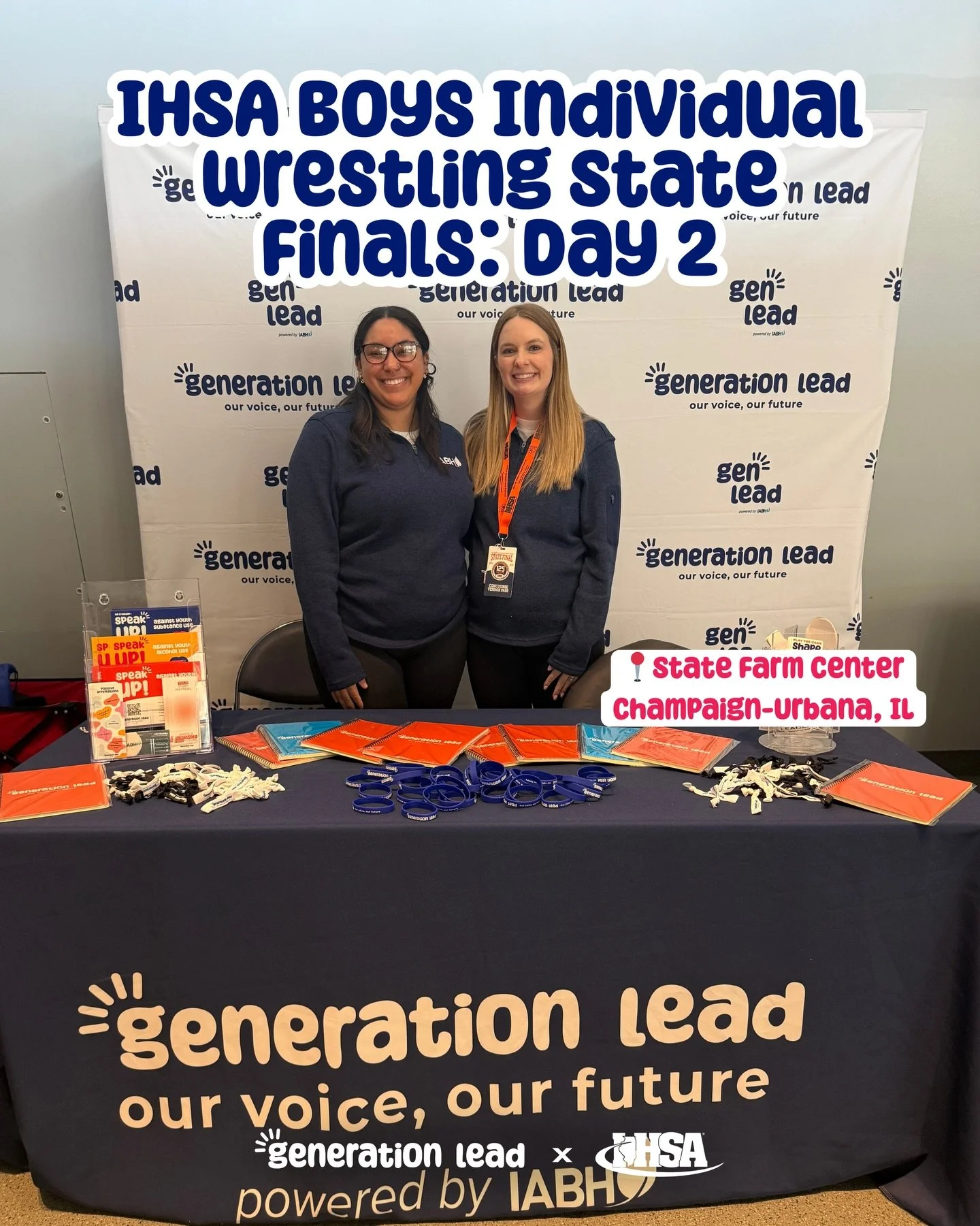 Successful day 2 at the IHSA Wrestling State Finals! We always love building connections with youth, coaches, parents, and everyone else who stops by the table! Make sure to come by tomorrow if you haven&rsquo;t seen us yet! #generationlead

&mdash;