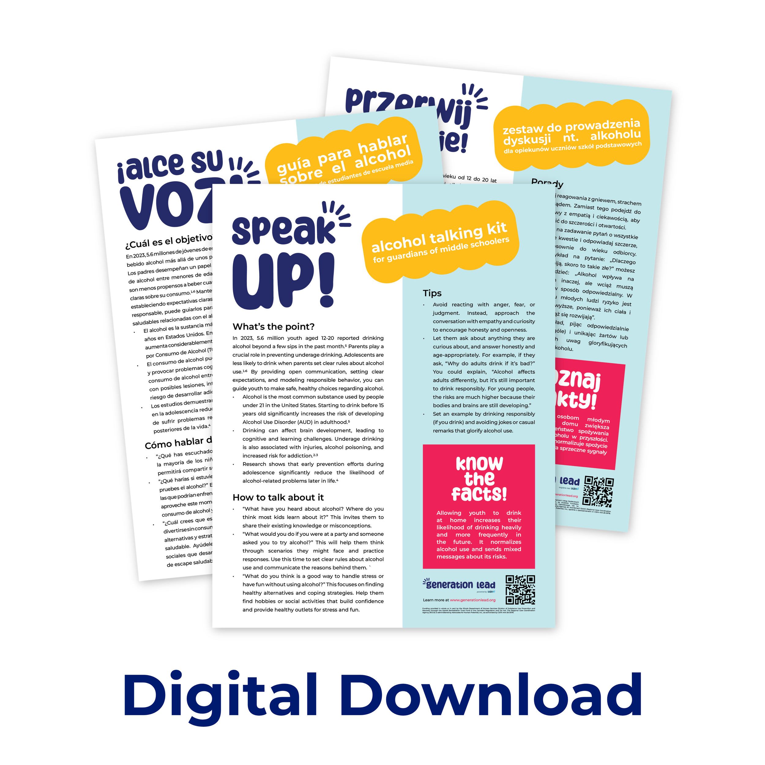 Alcohol Talking Kit - Middle School Guardians - Digital Download