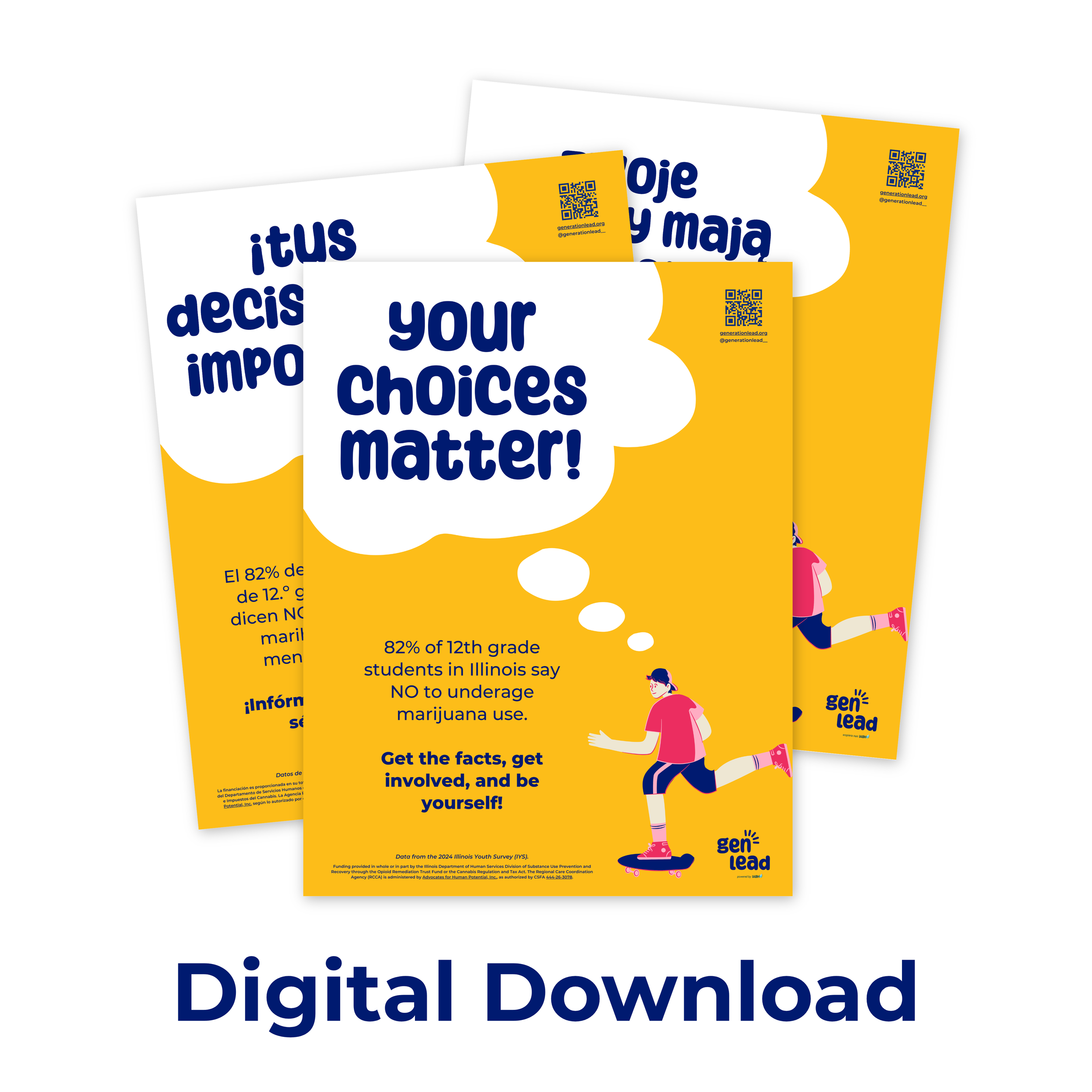 "Your Choices Matter - 12th Grade Marijuana" Poster - Digital Download