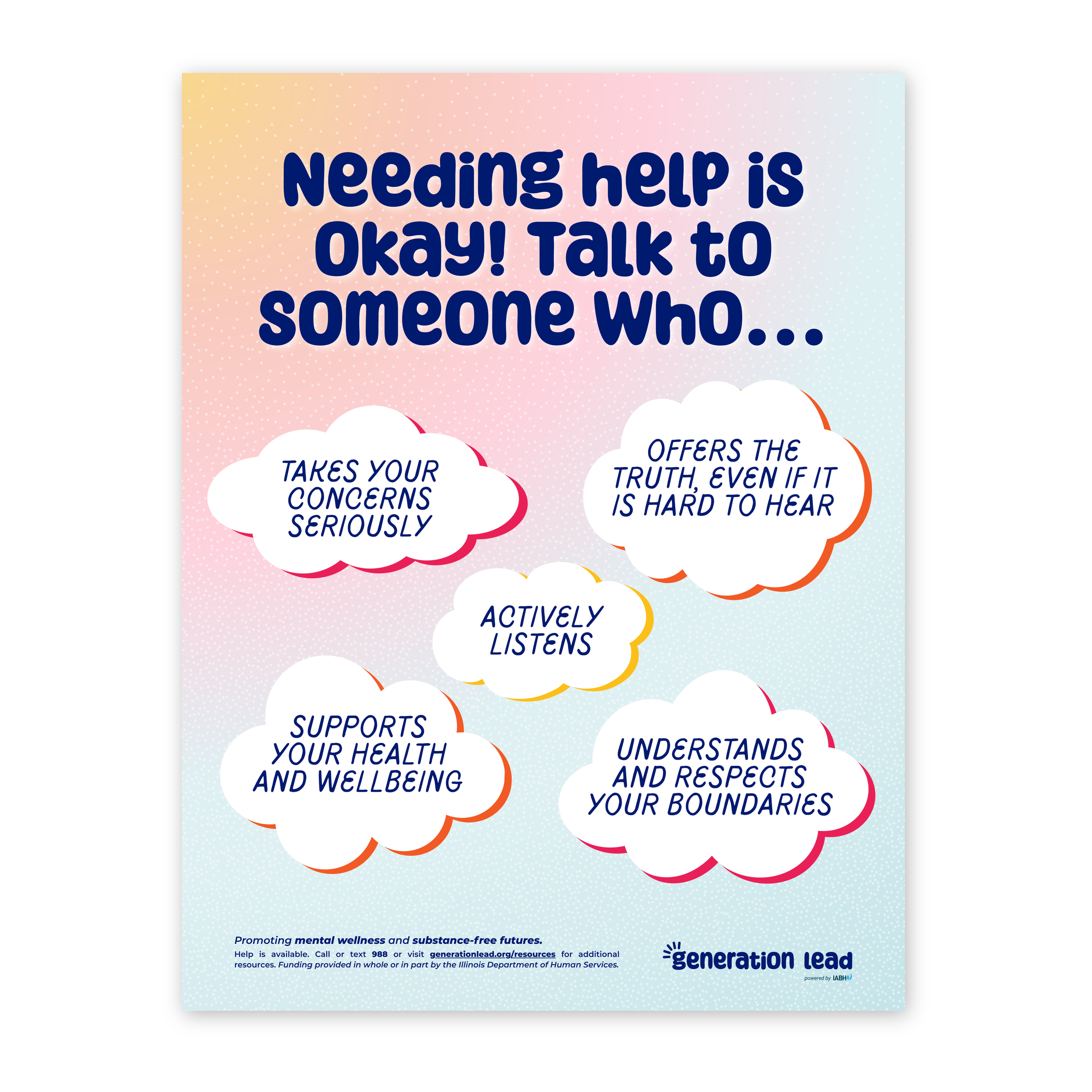"Needing Help is Okay" Poster