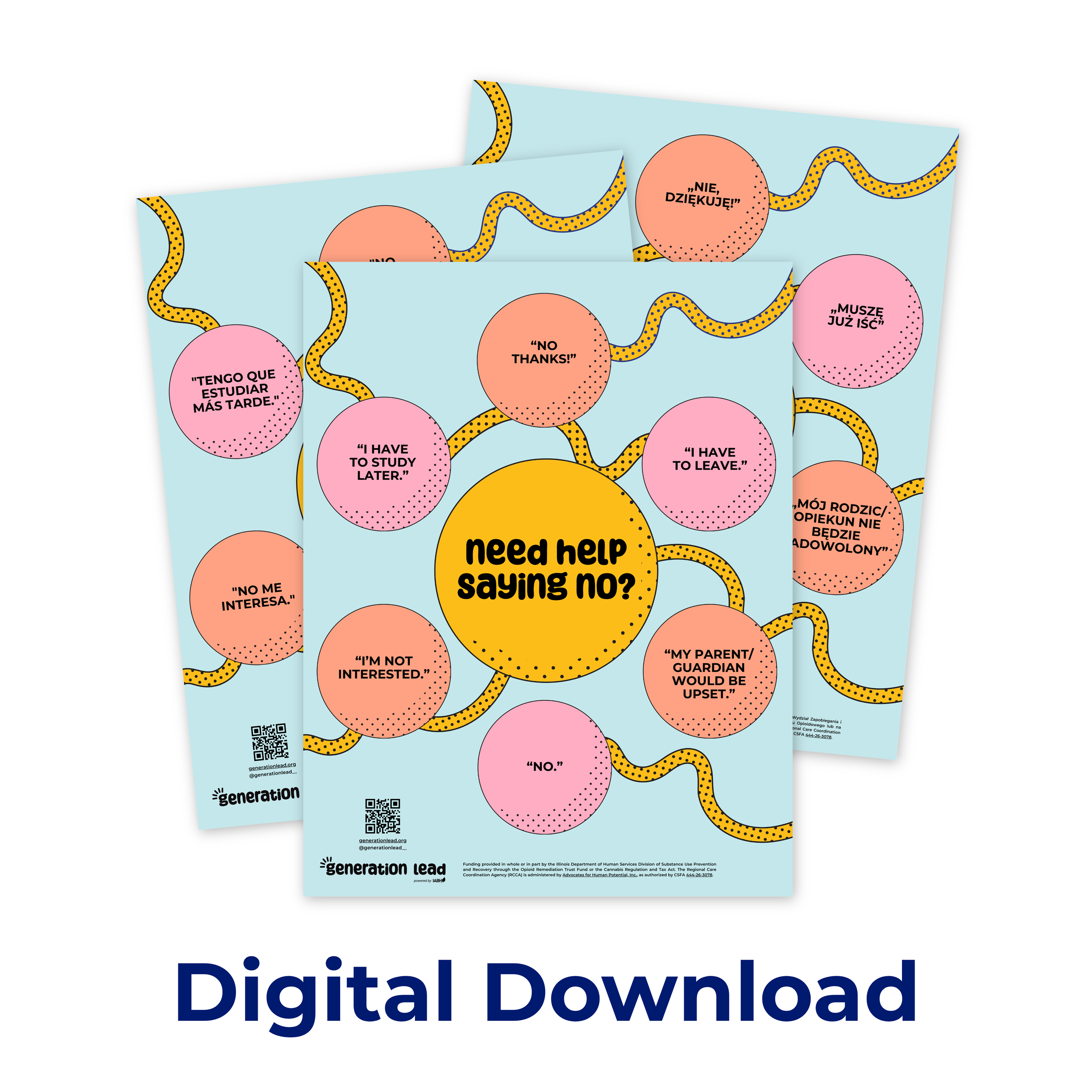 "Need Help Saying No?" Poster - Digital Download