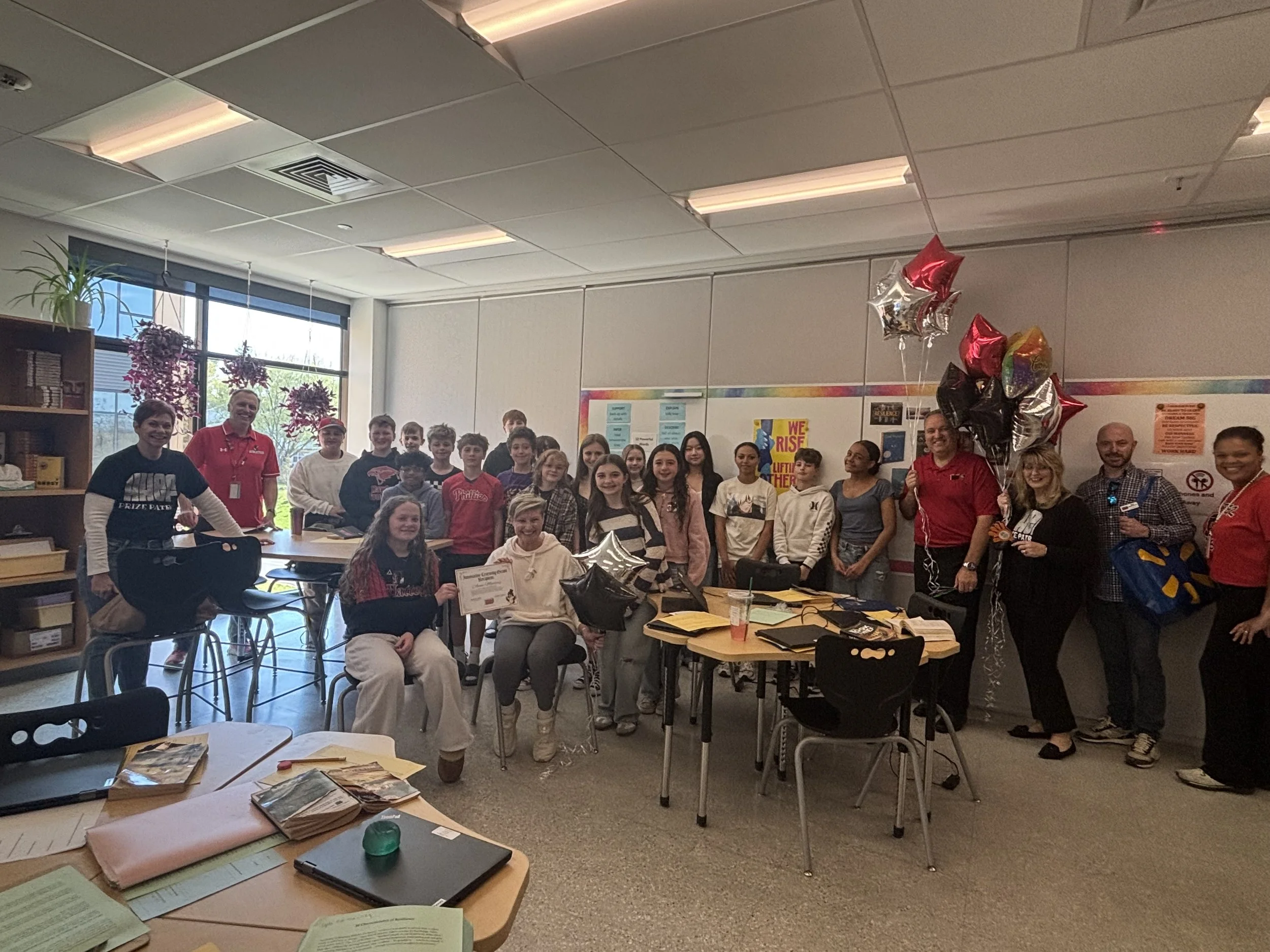 Author-In-Residence (Keith Valley Middle School): Seventh graders will collaborate with NYTimes Best-Selling Authors Victoria Jamieson and Omar Mohamed, exploring graphic storytelling and resilience through the powerful graphic novel When Stars Are S
