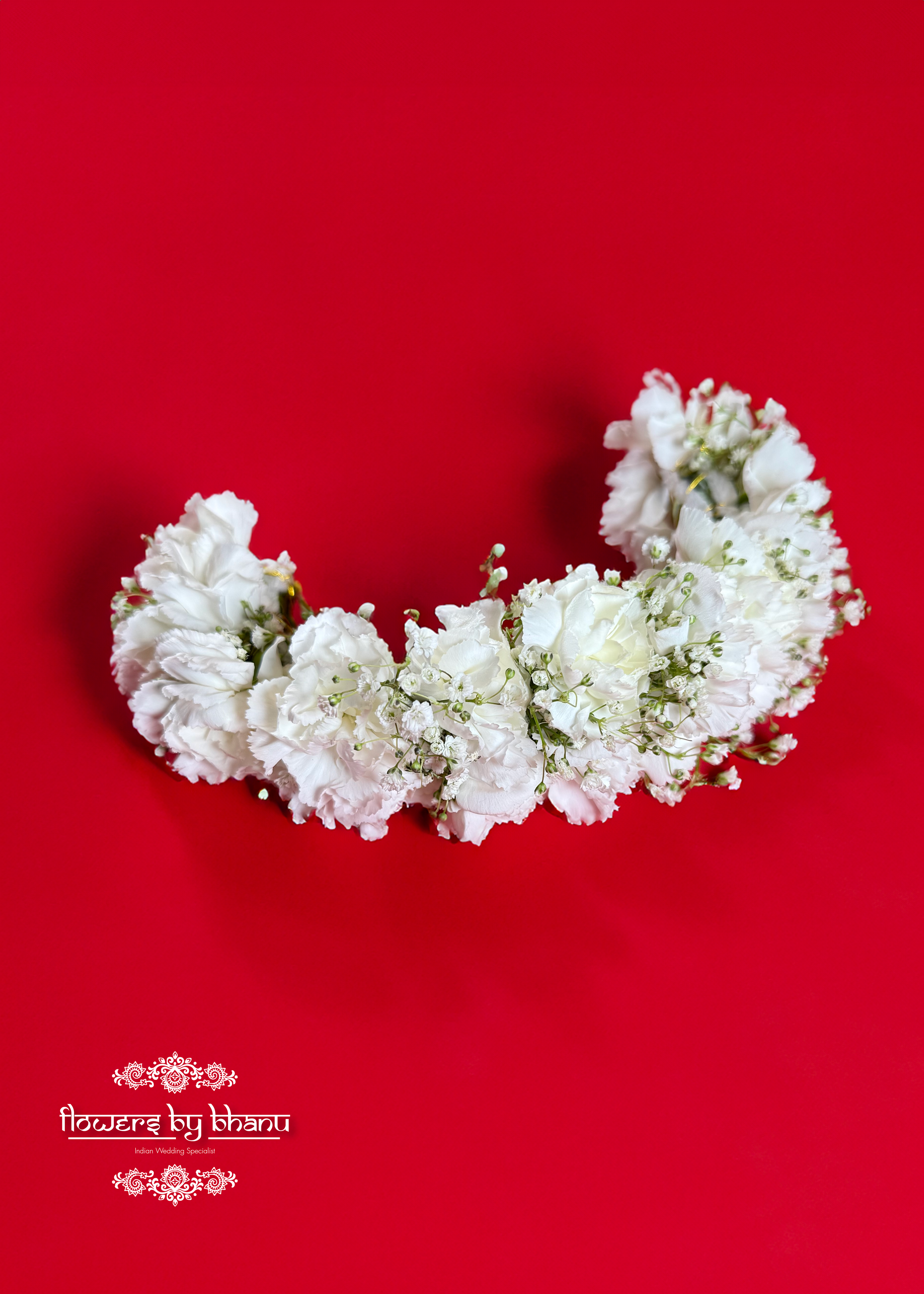 fresh flowers carnations hair gajra bridal