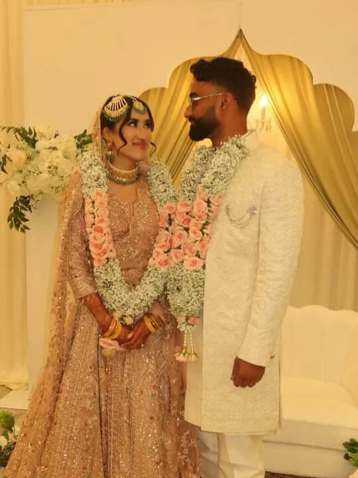 Our handcrafted rose and baby&rsquo;s breath garlands added a romantic charm to this beautiful couple&rsquo;s special day.