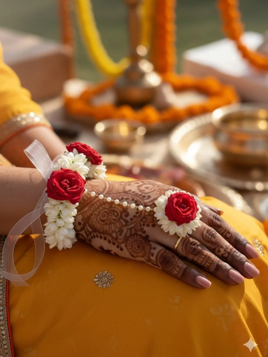 Handcrafted jasmine bracelet with rose accents &amp; ring attachment&mdash;made for sacred moments 🌹