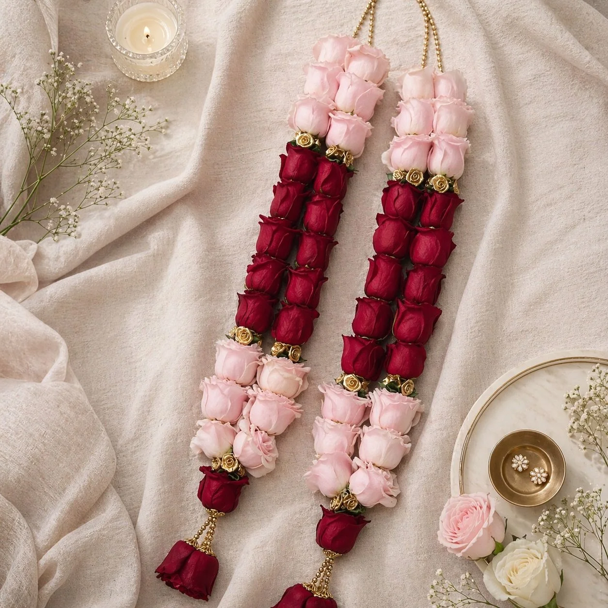 All our garlands are made to order to ensure freshness and crafted with care for every special moment. 🌹 ✨