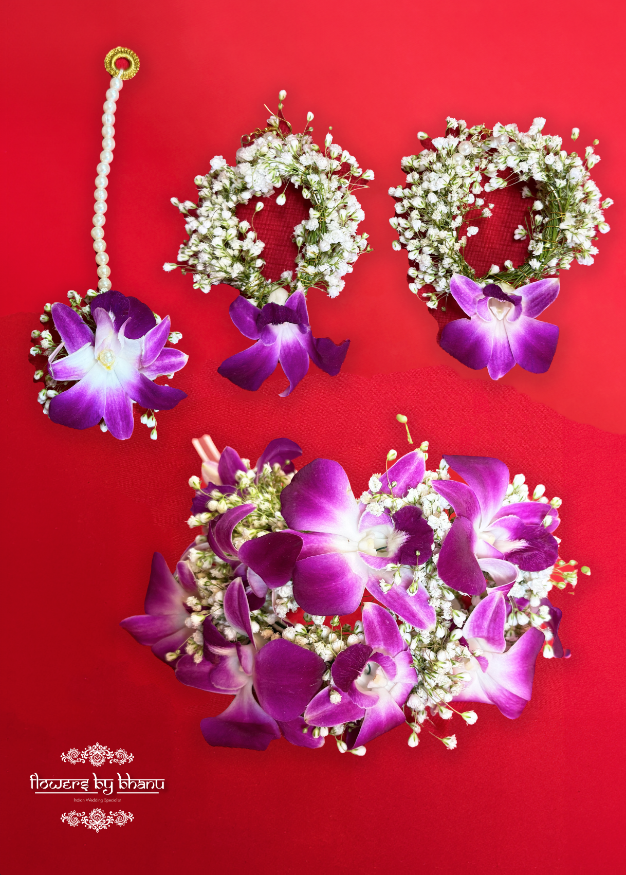 floral bracelets tikka orchids fresh flowers earrings