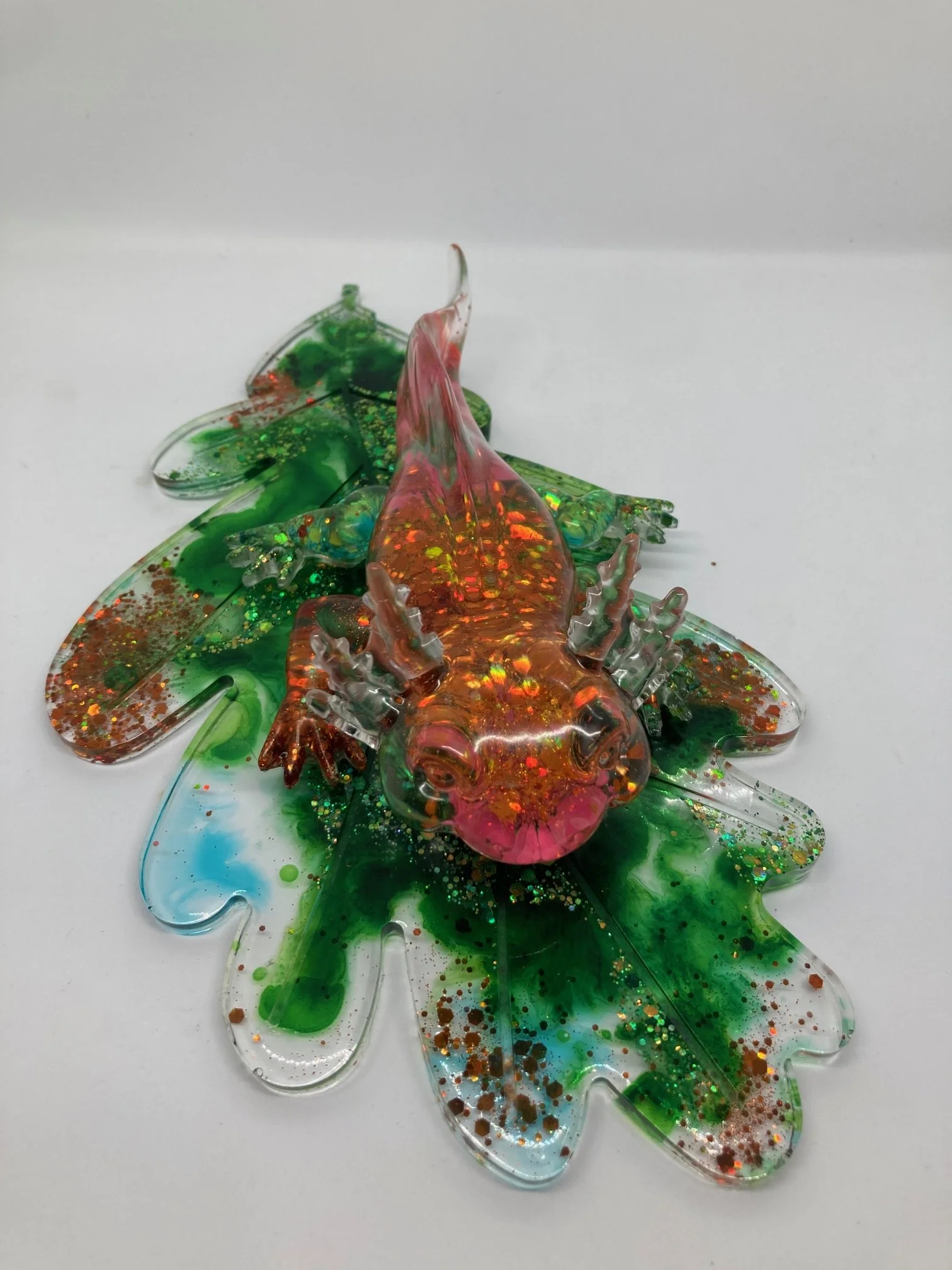 Resin Figurine_Flowered Orange Daze_Axoltl on Leaf.jpg