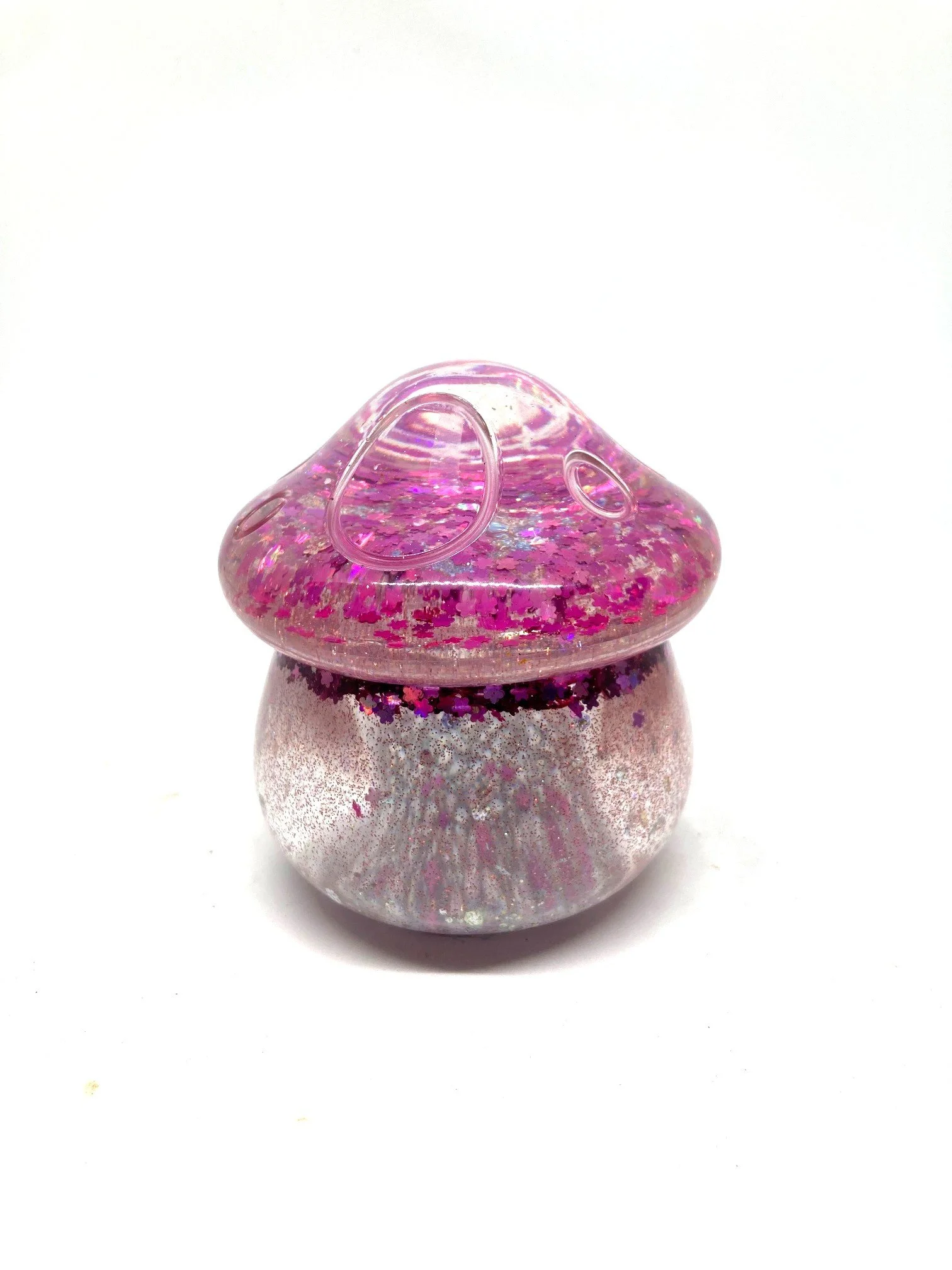 Resin Mushroom Jar and Light "Kawii Flowers".  LED light Included