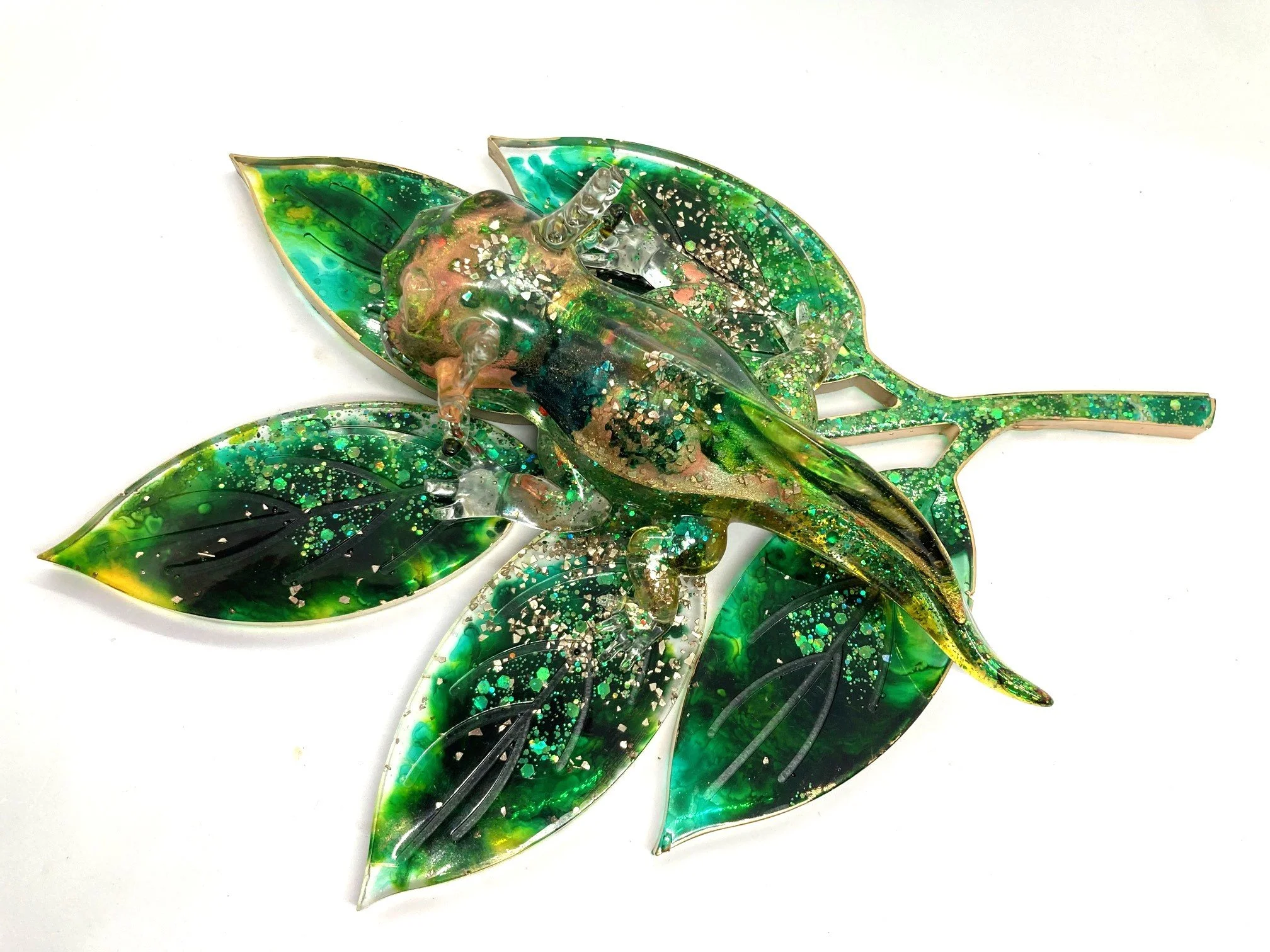 Resin Figurine_Rose Golden Axolotl on Leaf_FromAbove.jpg