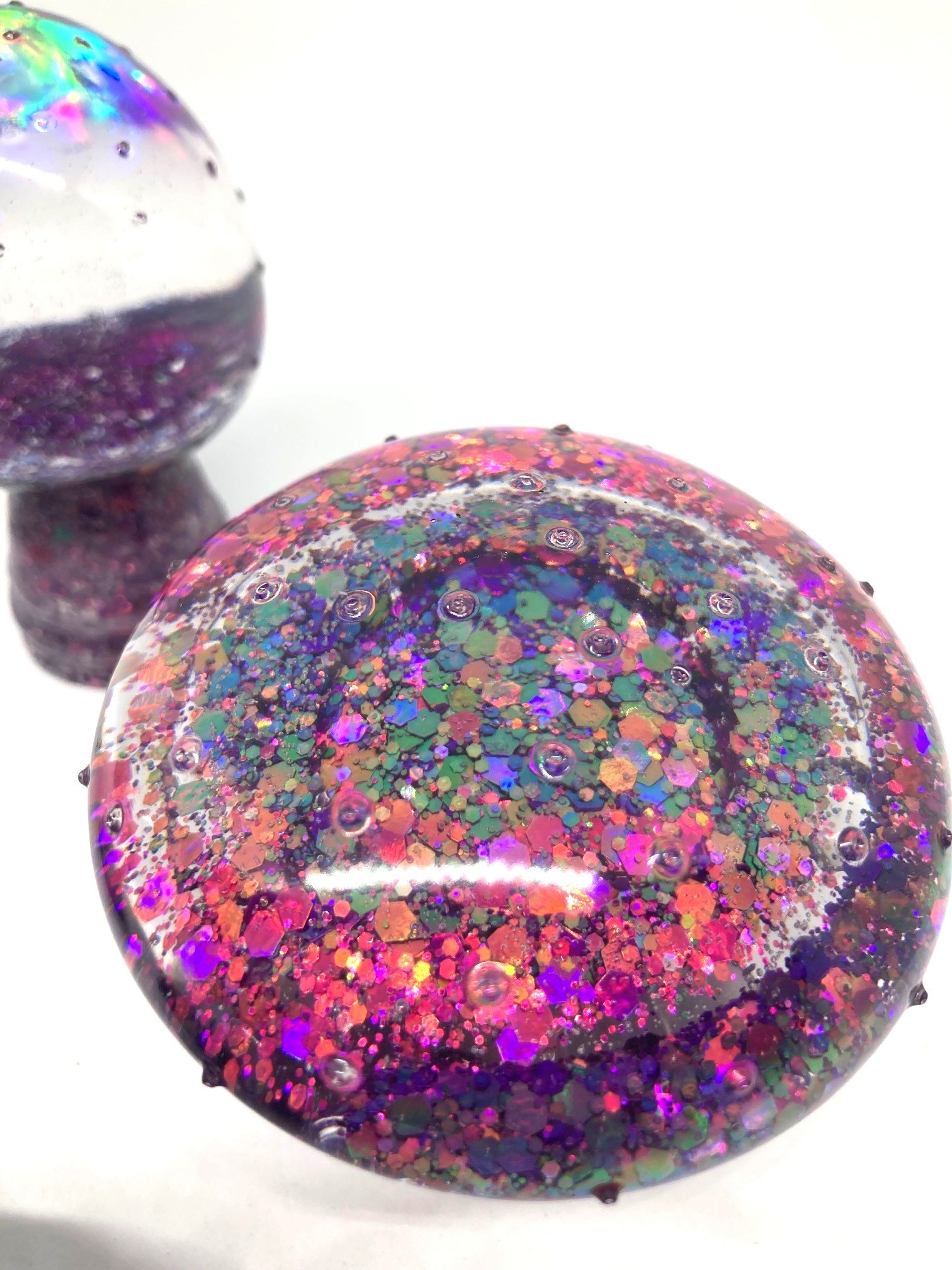 Resin Figurine_Large Mushroom Foursome_GooblegookPurple_TopViewCloseUp.jpg