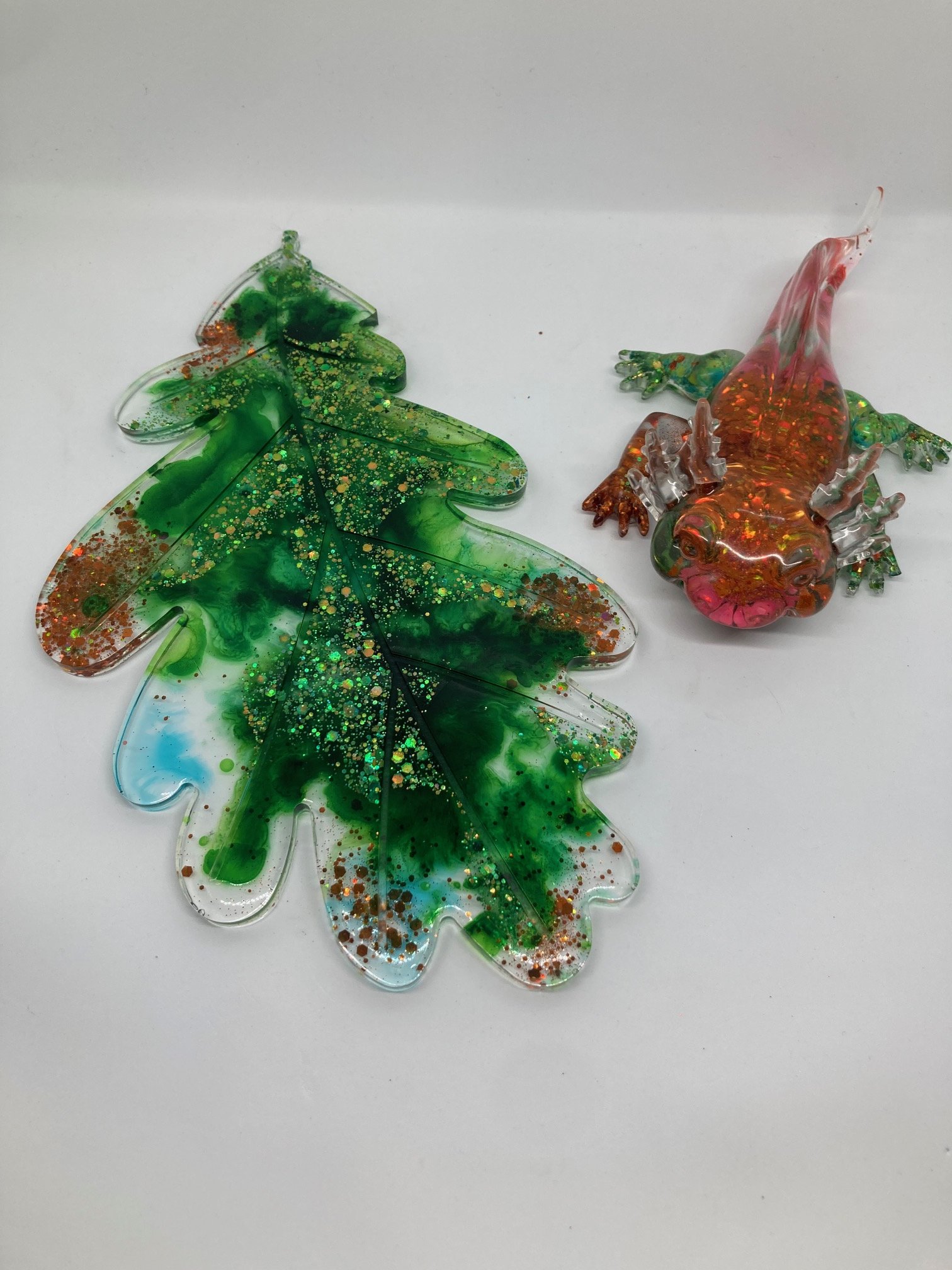 Resin Figurine_Flowered Orange Daze_Axoltl on Leaf_Separated.jpg