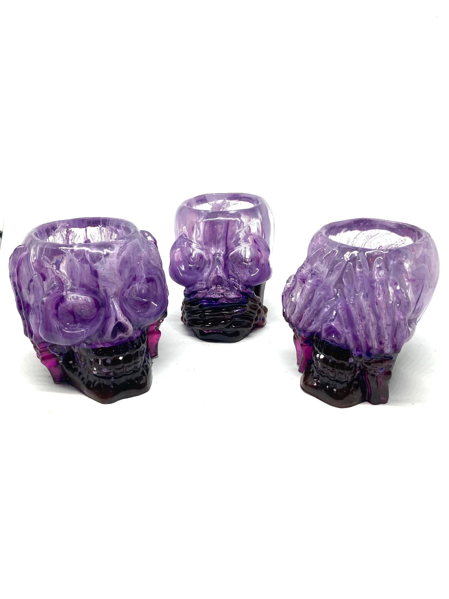 Large Resin Votives_HearNoEvilSkulls_PurplewithBrownbase.jpg