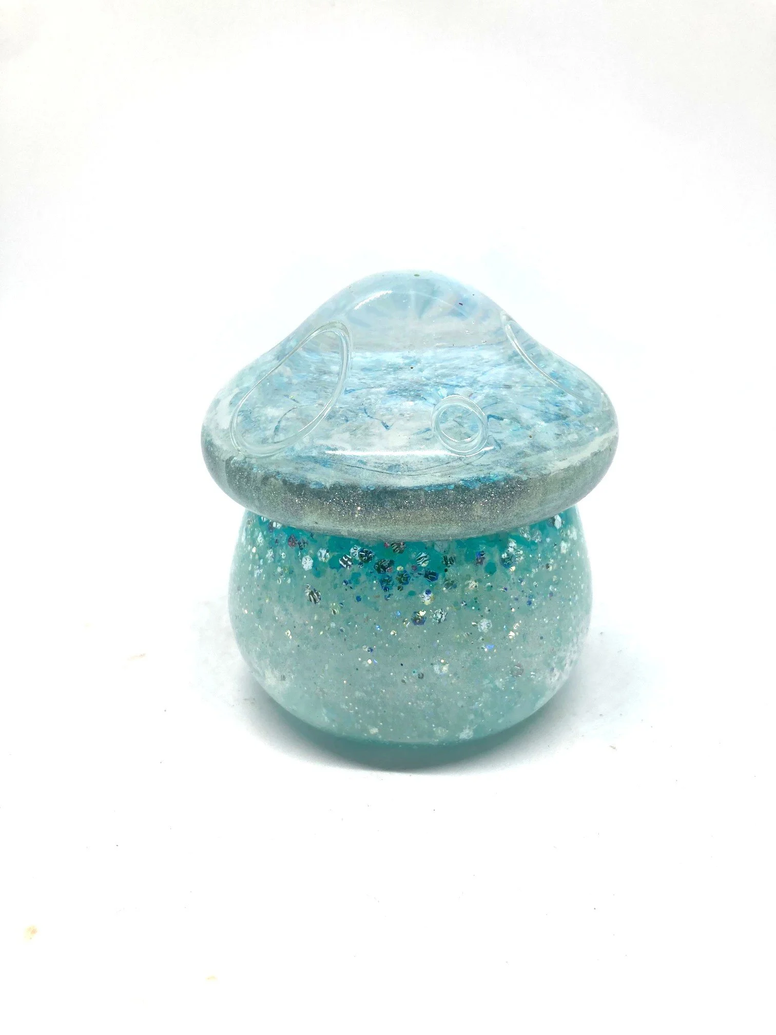 Resin Mushroom Jar and Light "Hera with Holographic Lid".  LED light Included