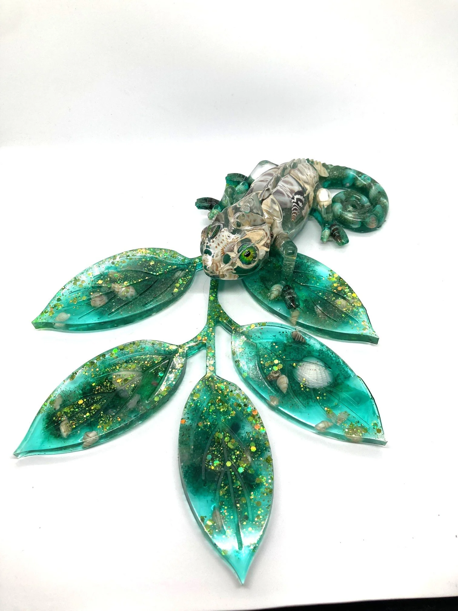 Resin Figurine Shell Yeah Chameleon on Leaf_Separated2.jpg