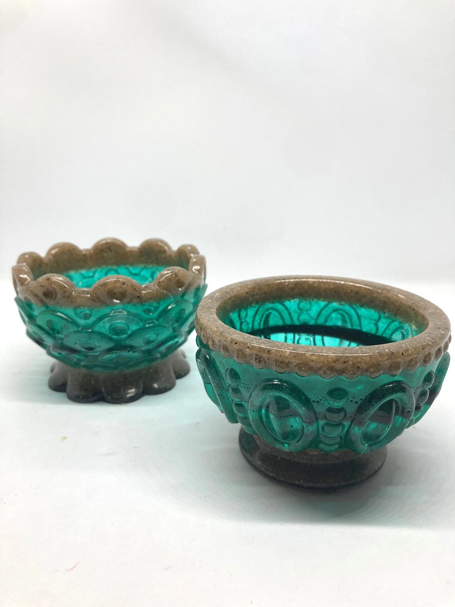 Small Resin Trinket Bowls 'Sand and Sea', Set of 2