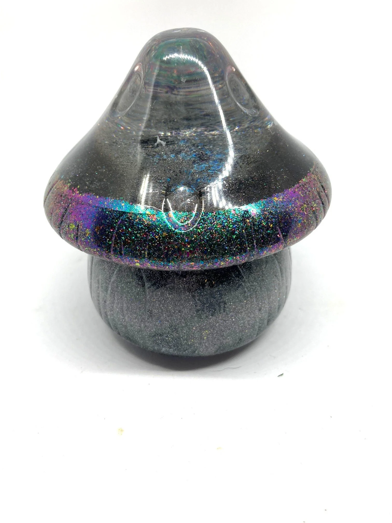 Large Top Resin Mushroom Jar and Light "Spooky Spiders". LED light Included