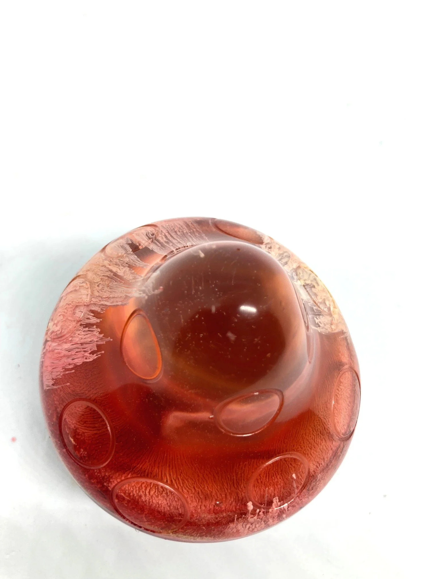 Resin Figurine_Large Mushroom Squat_PetriDishRed_TopView.jpg