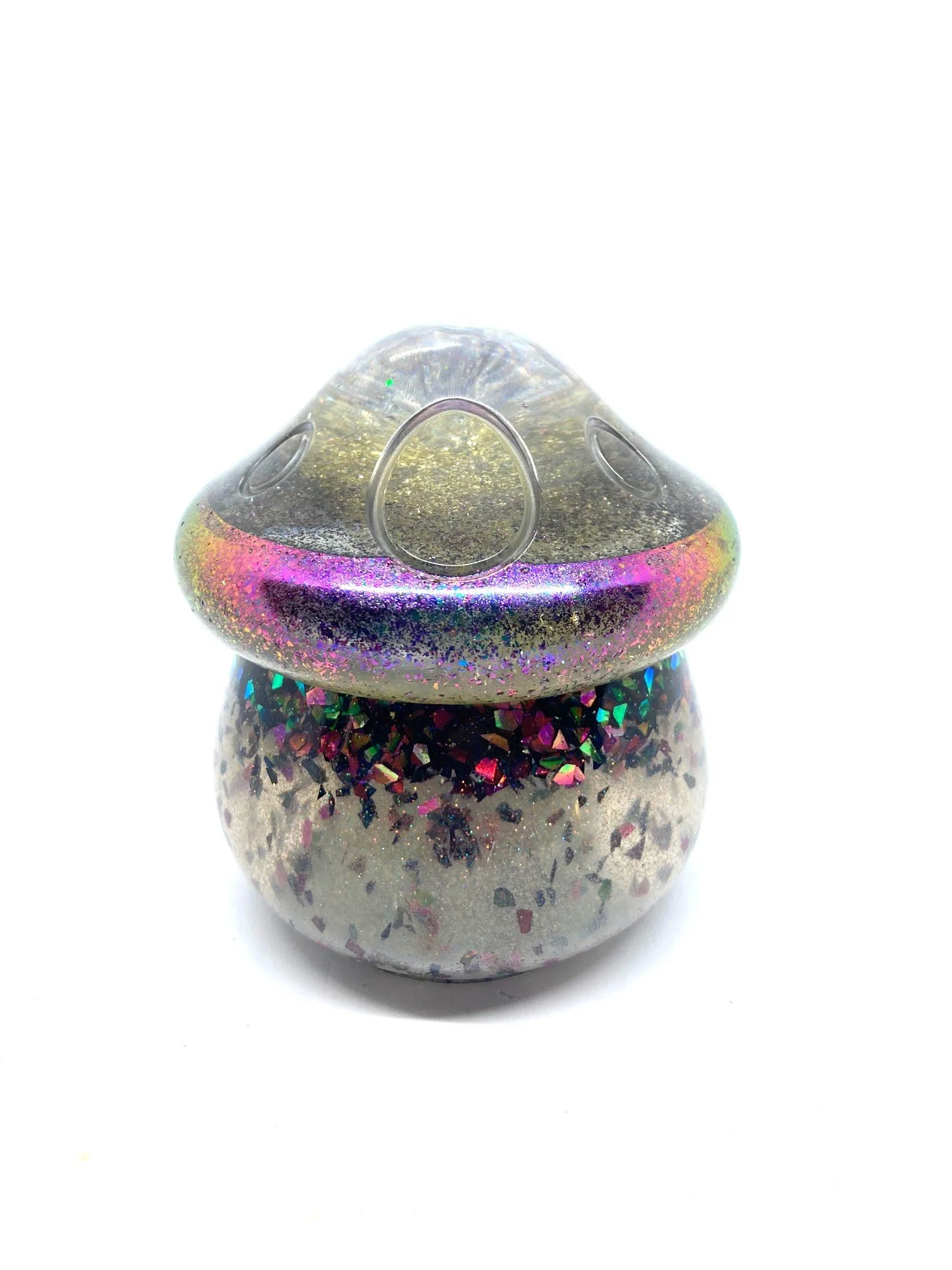 ResinDecor_MediumMushroomJar_Catch22 withGoldLid.jpg