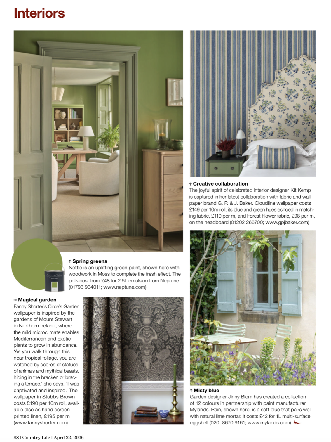 Magazine page from Country Life Interiors page