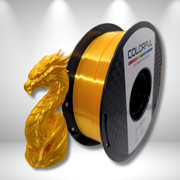 Colorful Silk Gold PLA Filament – Glossy Gold Finish | 1 kg