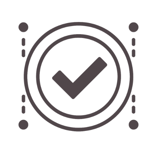 Dark gray vector icon of interlocking gears, representing reliability, smooth extrusion, and consistent filament performance.