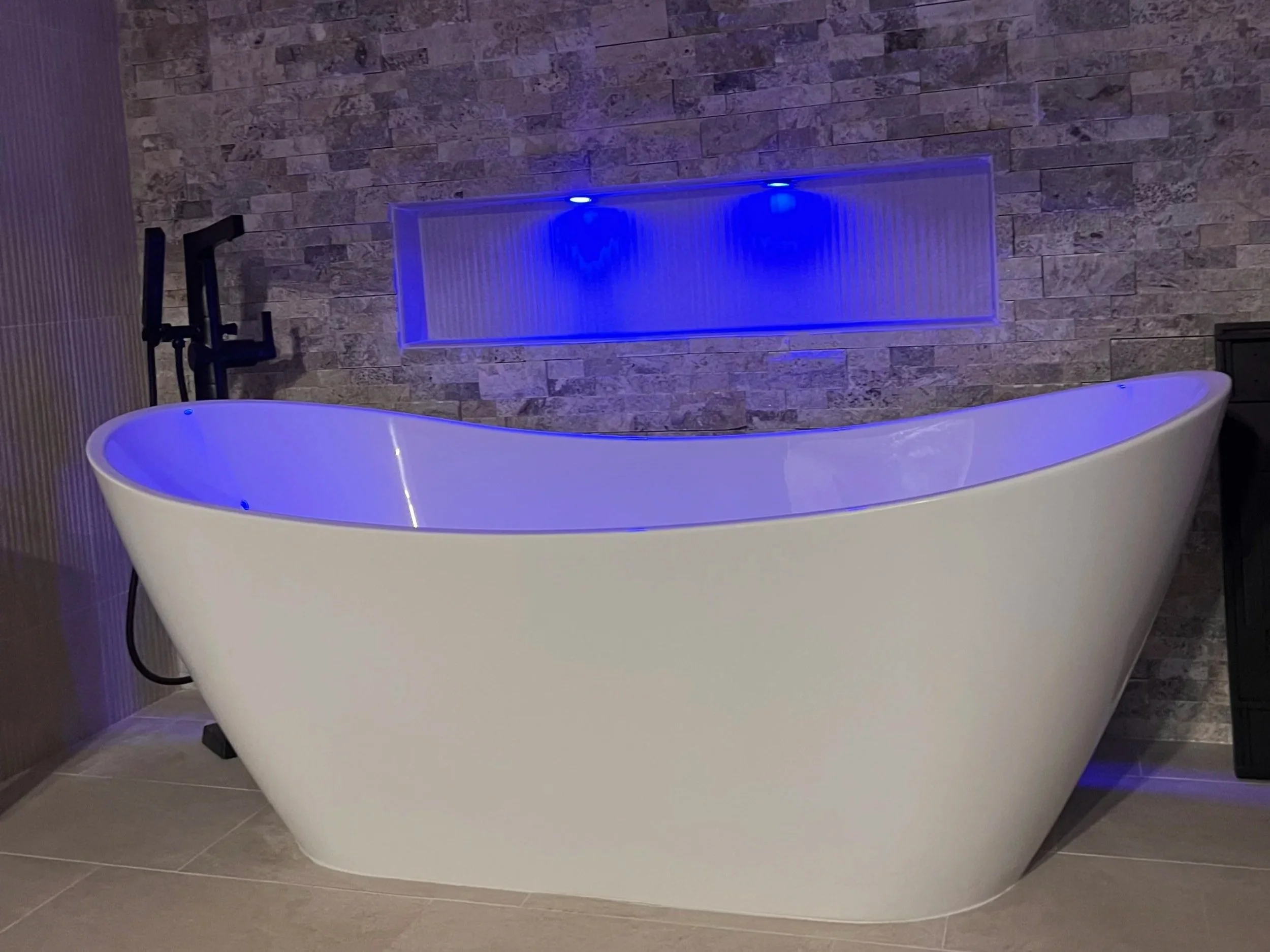 Nearing the end of a new bathroom installation.