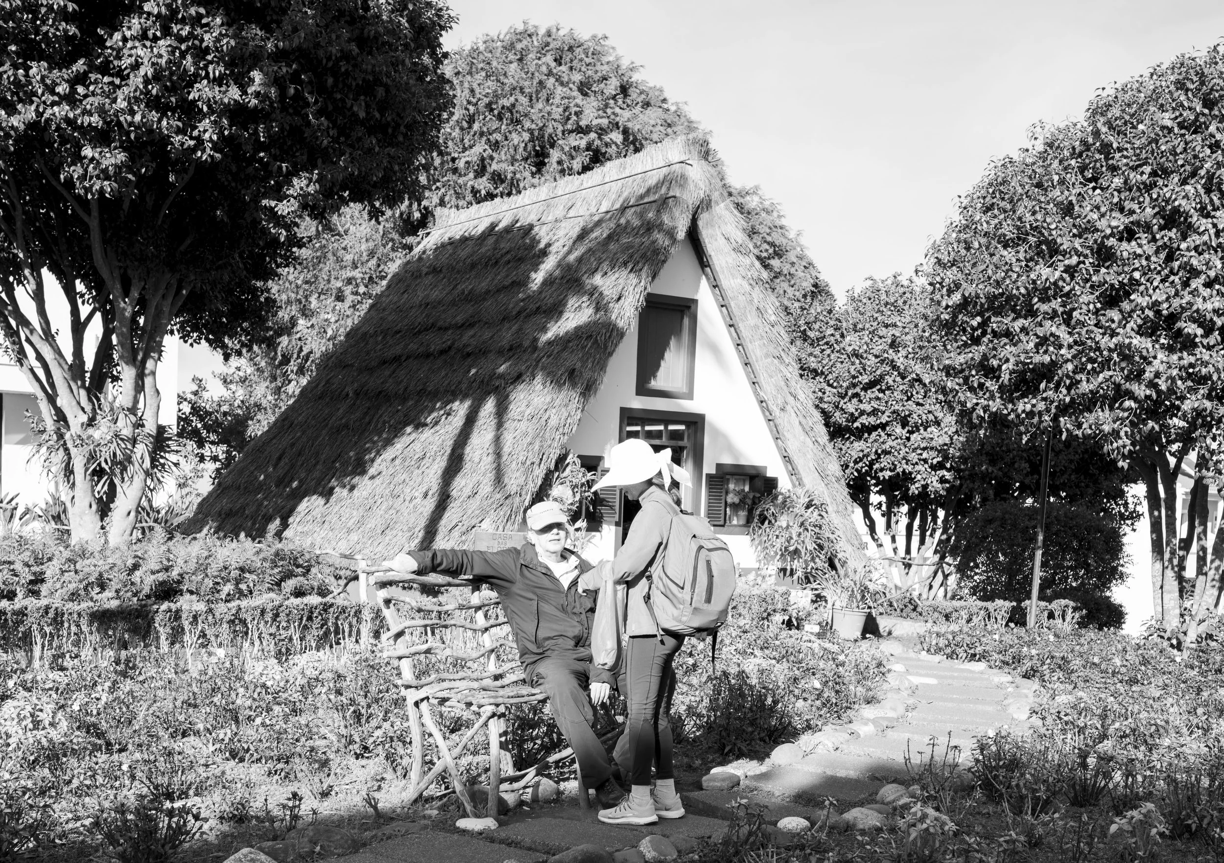 Couple at the Casas Tipicas de Santana