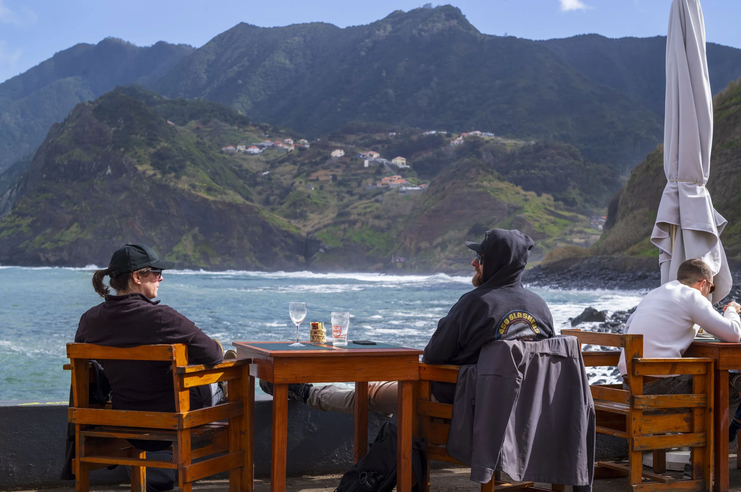Couple taking in the views with a drink 
