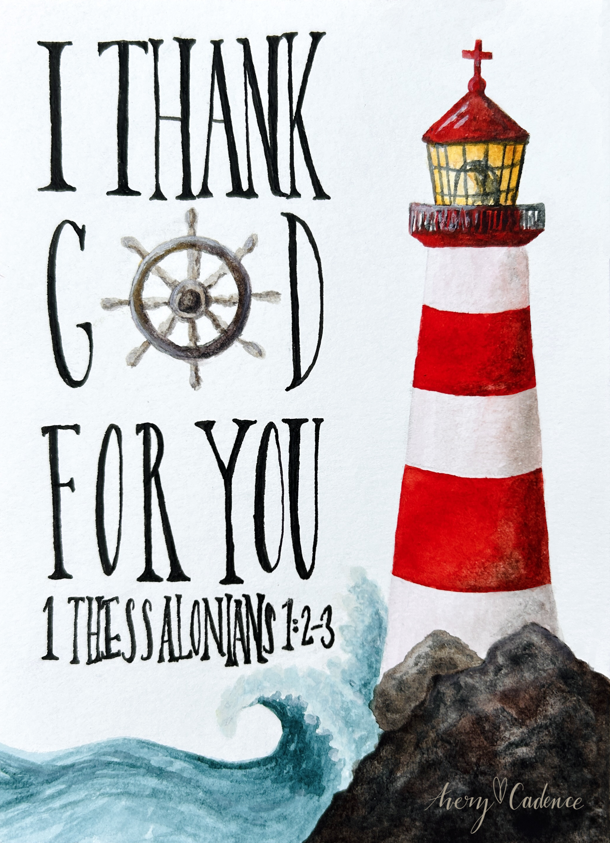 I Thank God For You Lighthouse (print)